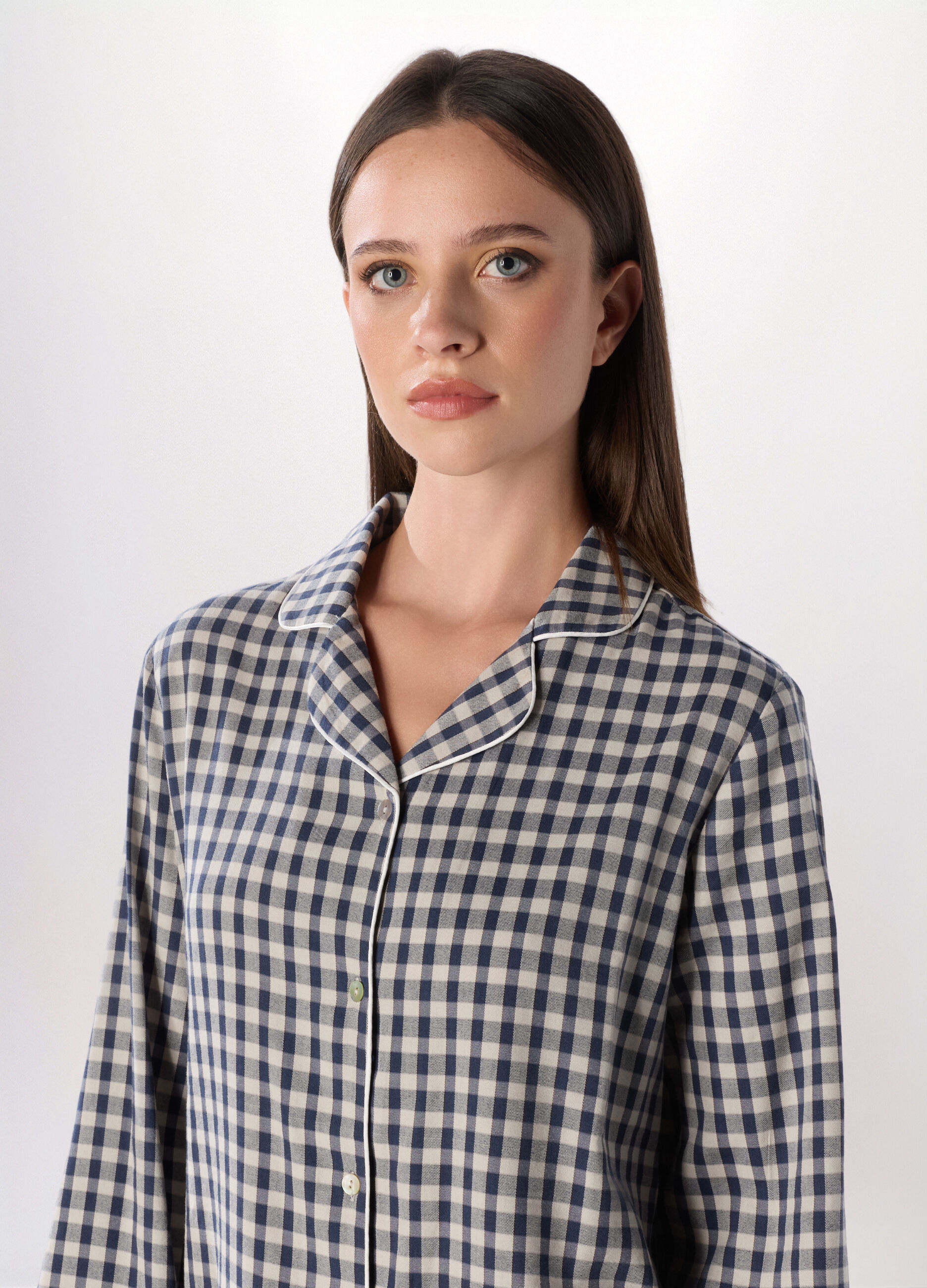 Set pigiama lungo in flanella di cotone donna_2