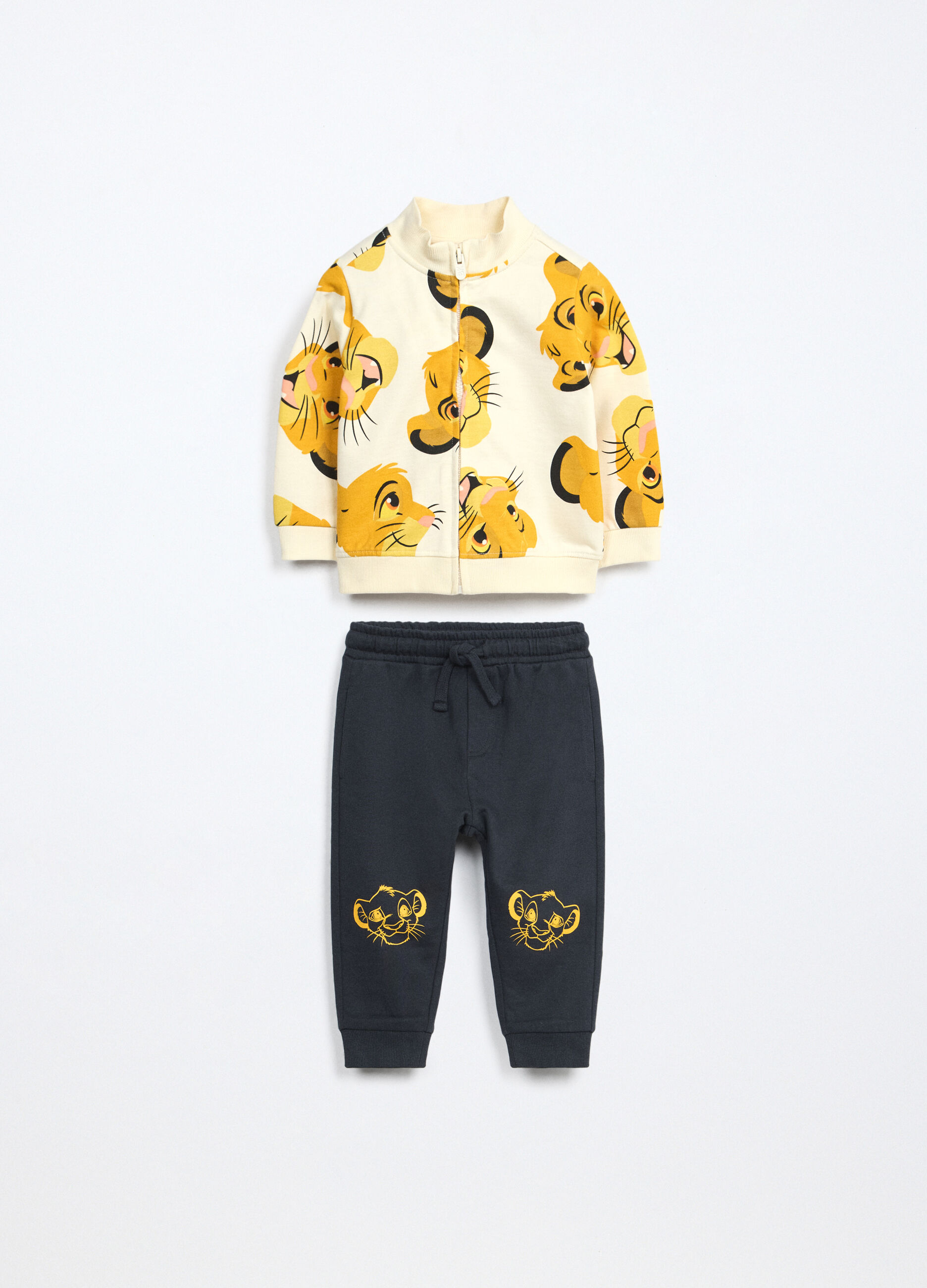 Jogging set in french terry di puro cotone neonato_0