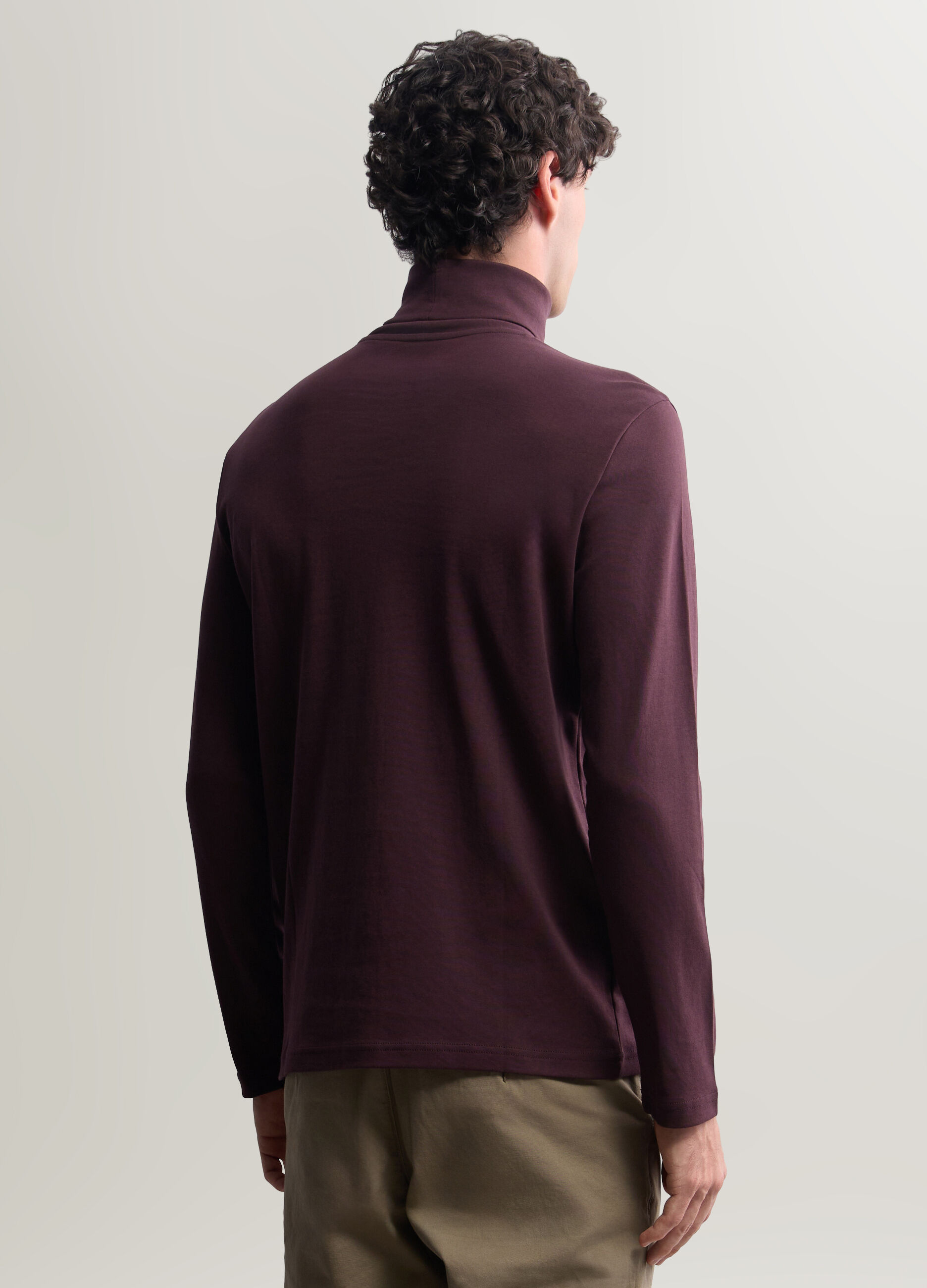 Maglia dolcevita in interlock di cotone uomo_1