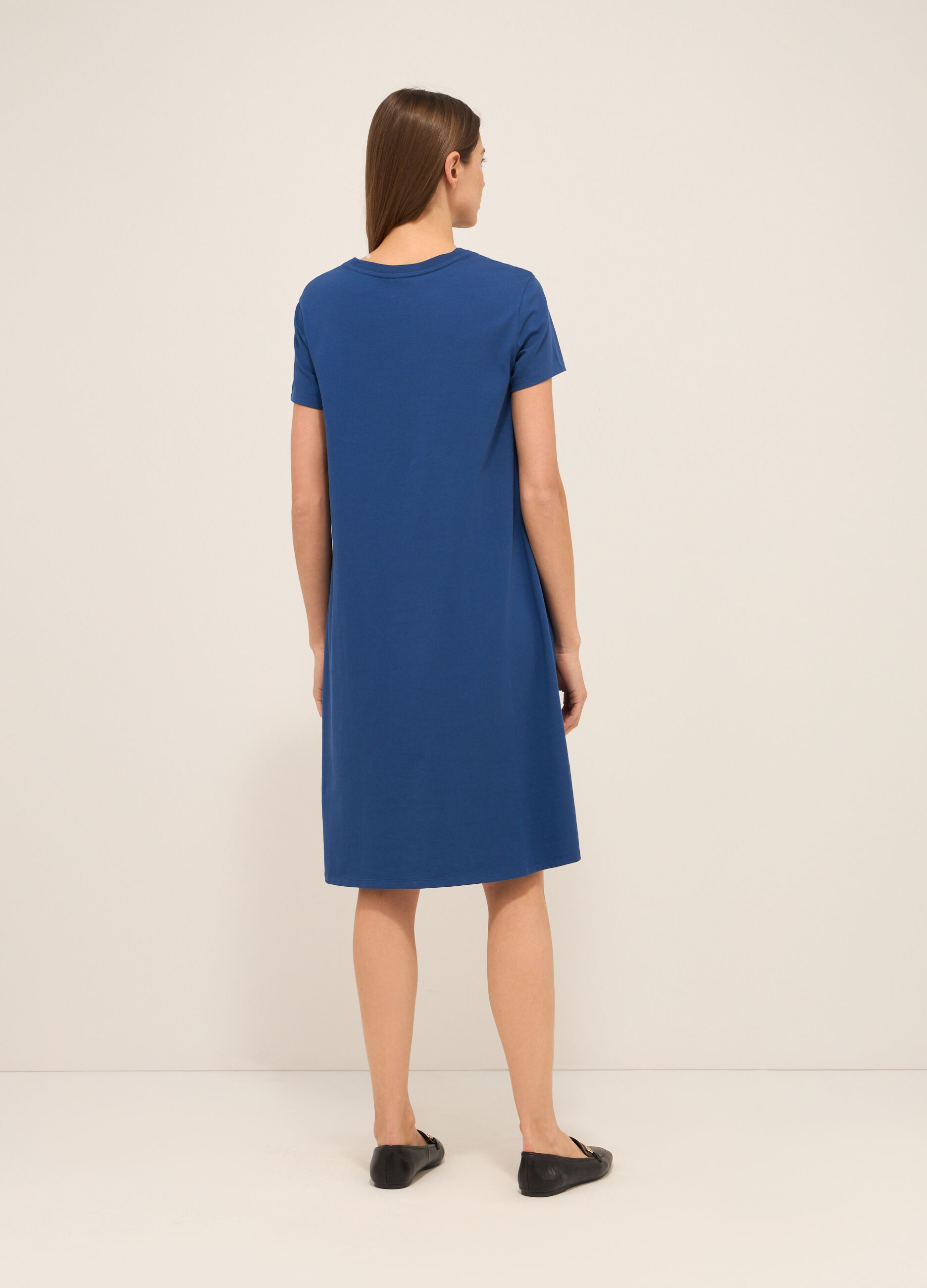 Abito corto in jersey di cotone stretch donna_1