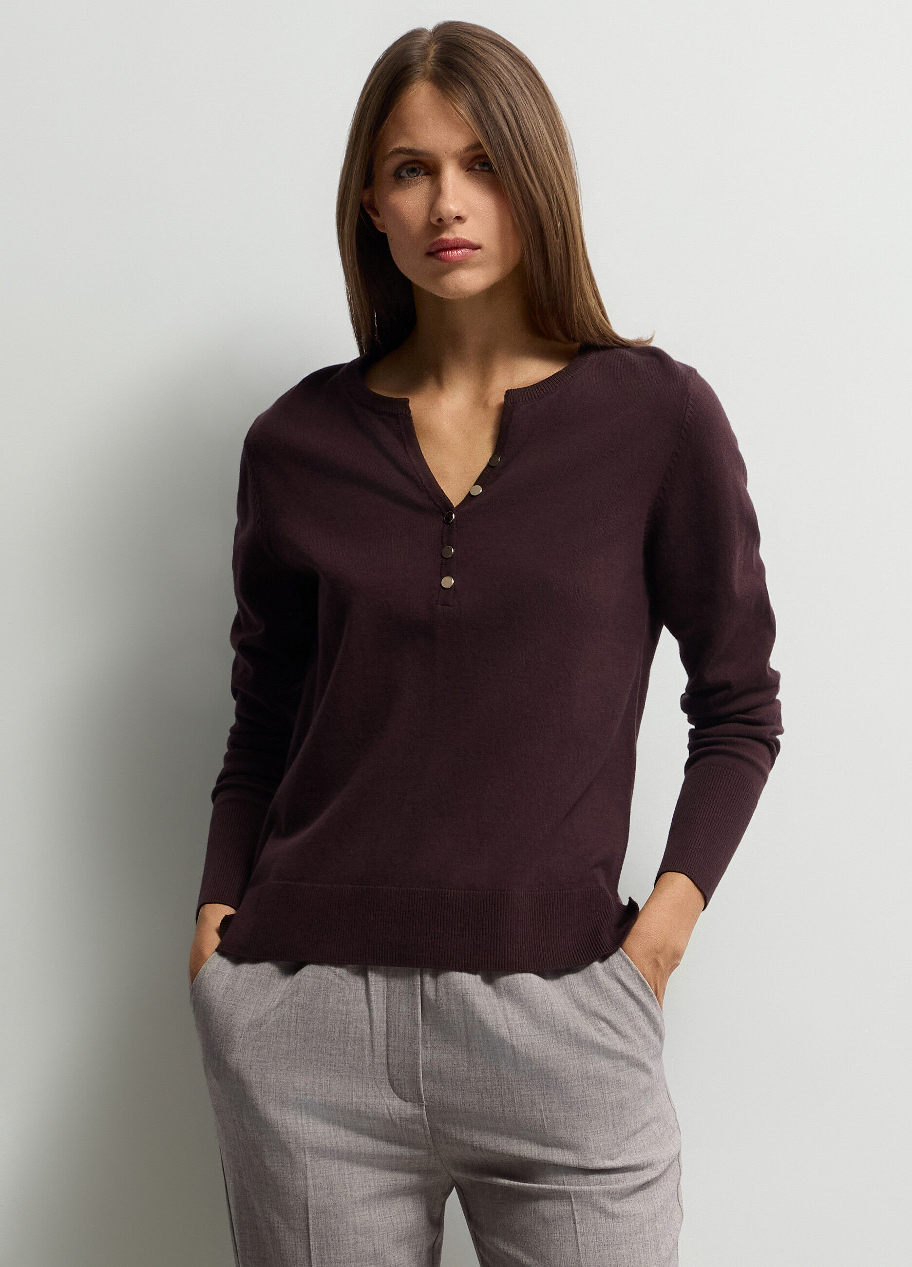 Maglione girocollo rasato donna_0