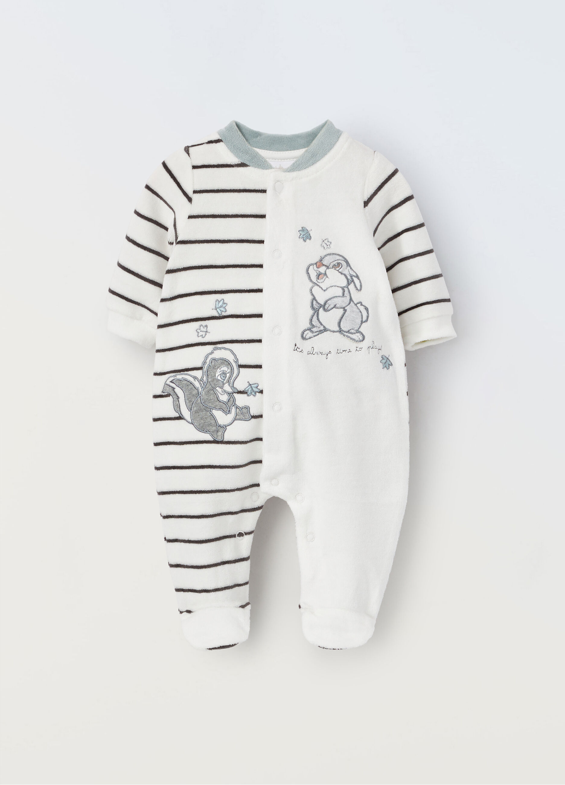 Tutina lunga in velour di misto cotone _0