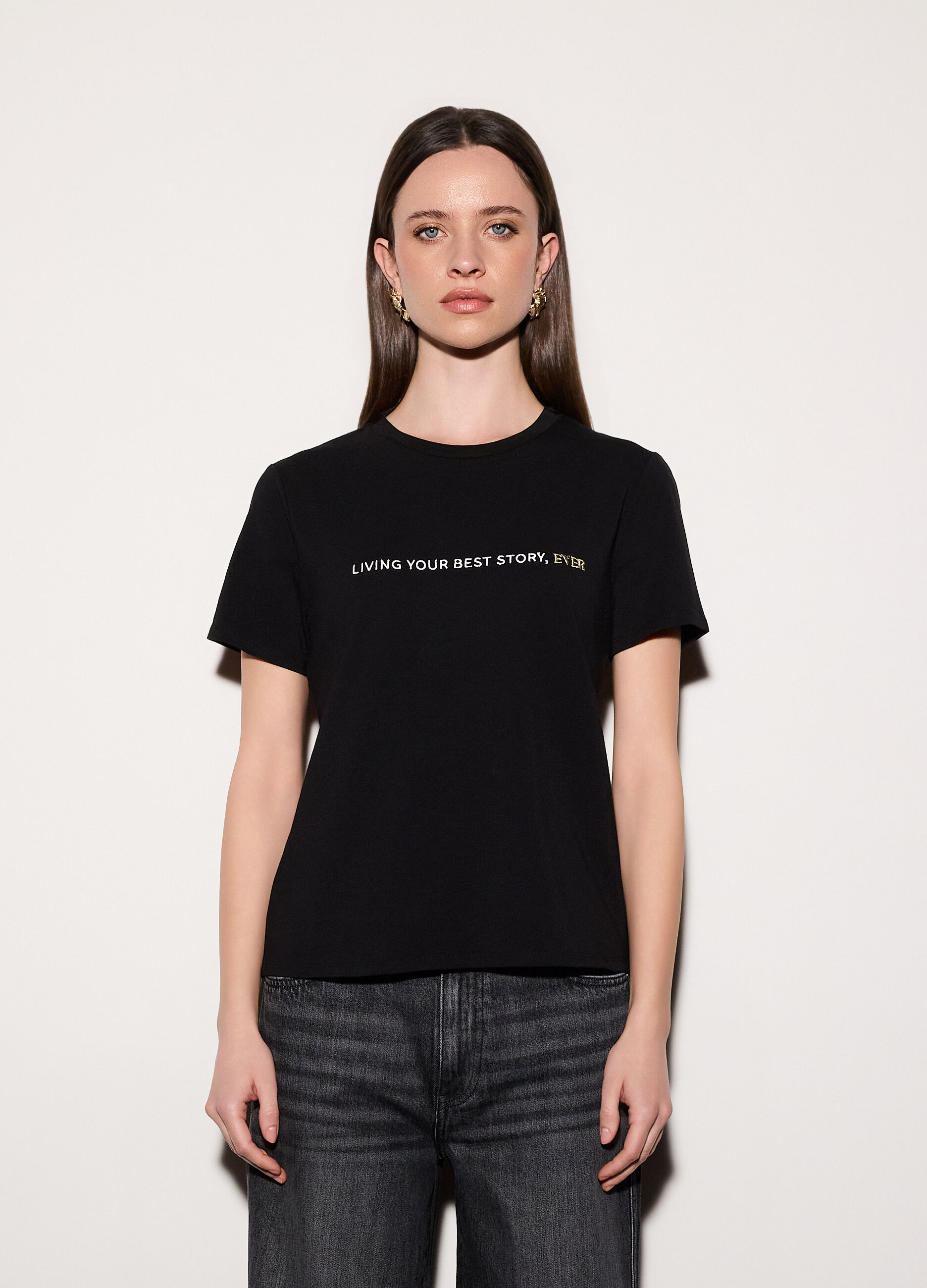 T-shirt girocollo stretch donna_1