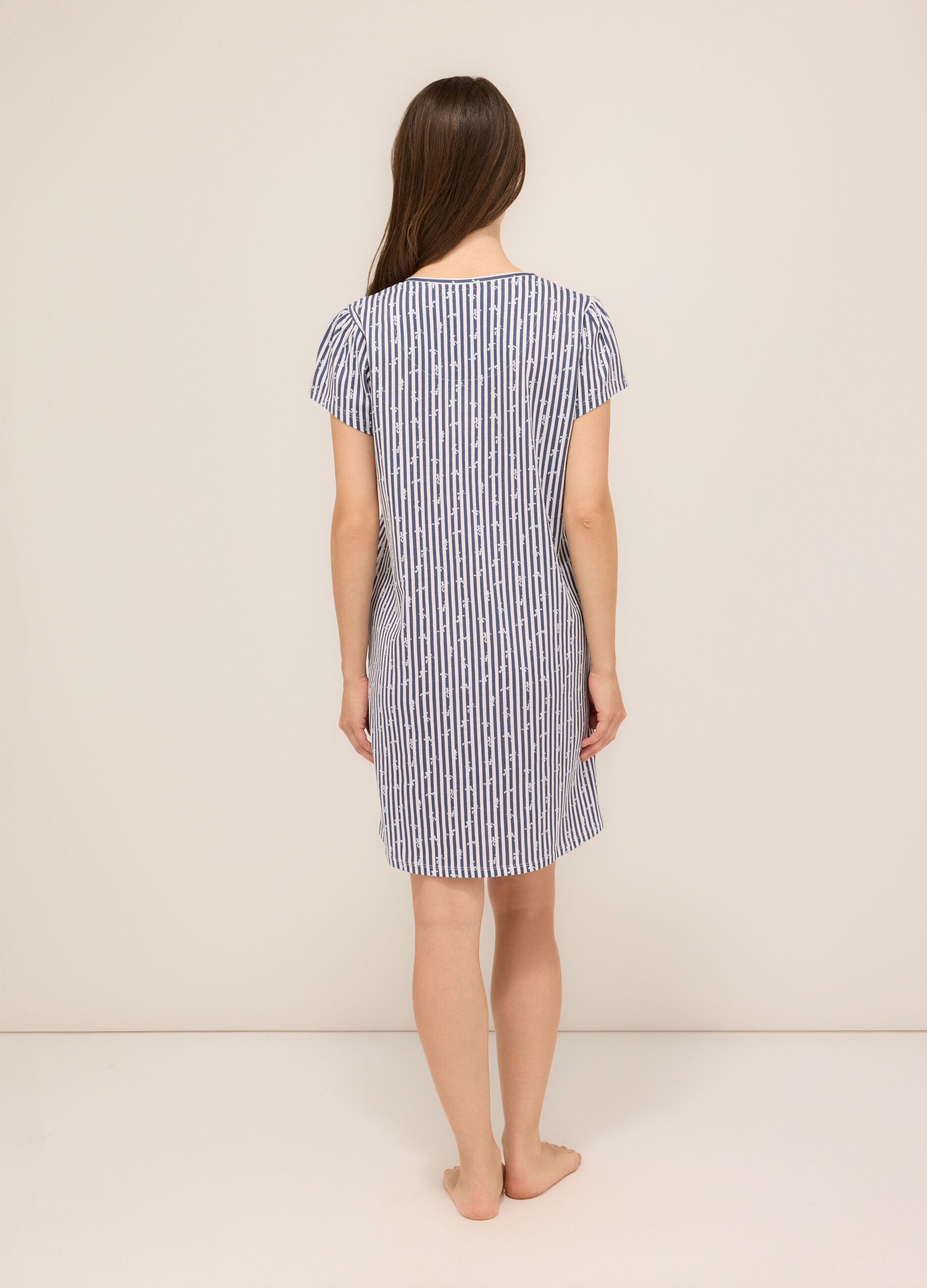 Camicia da notte in jersey di puro cotone donna_1