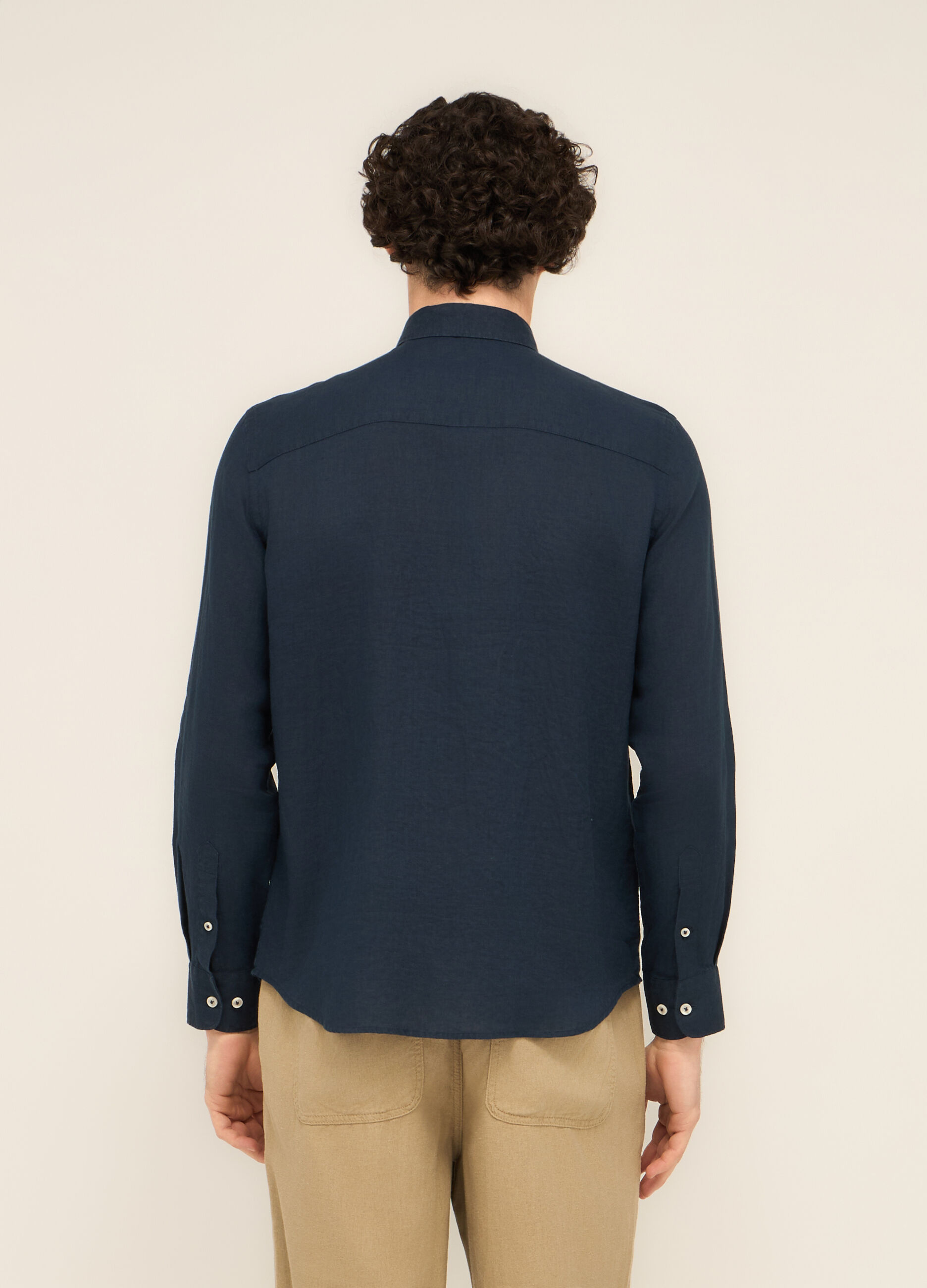 Camicia regular fit in puro lino uomo_1