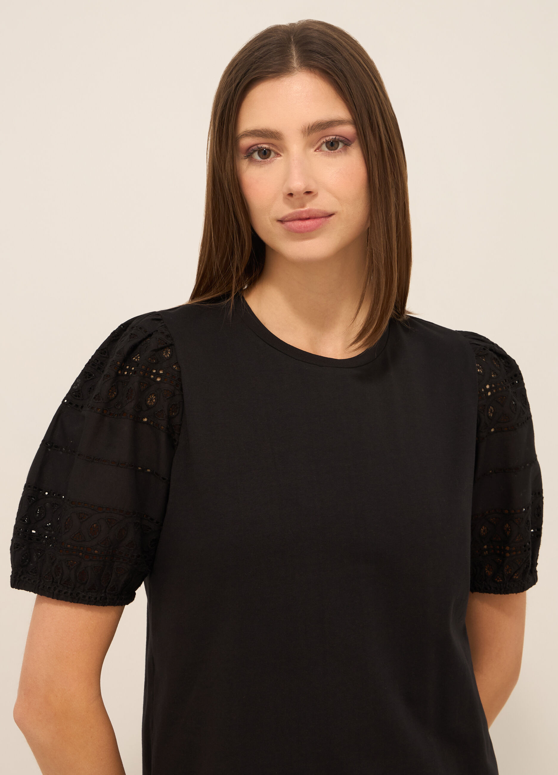 T-shirt in cotone stretch donna_2