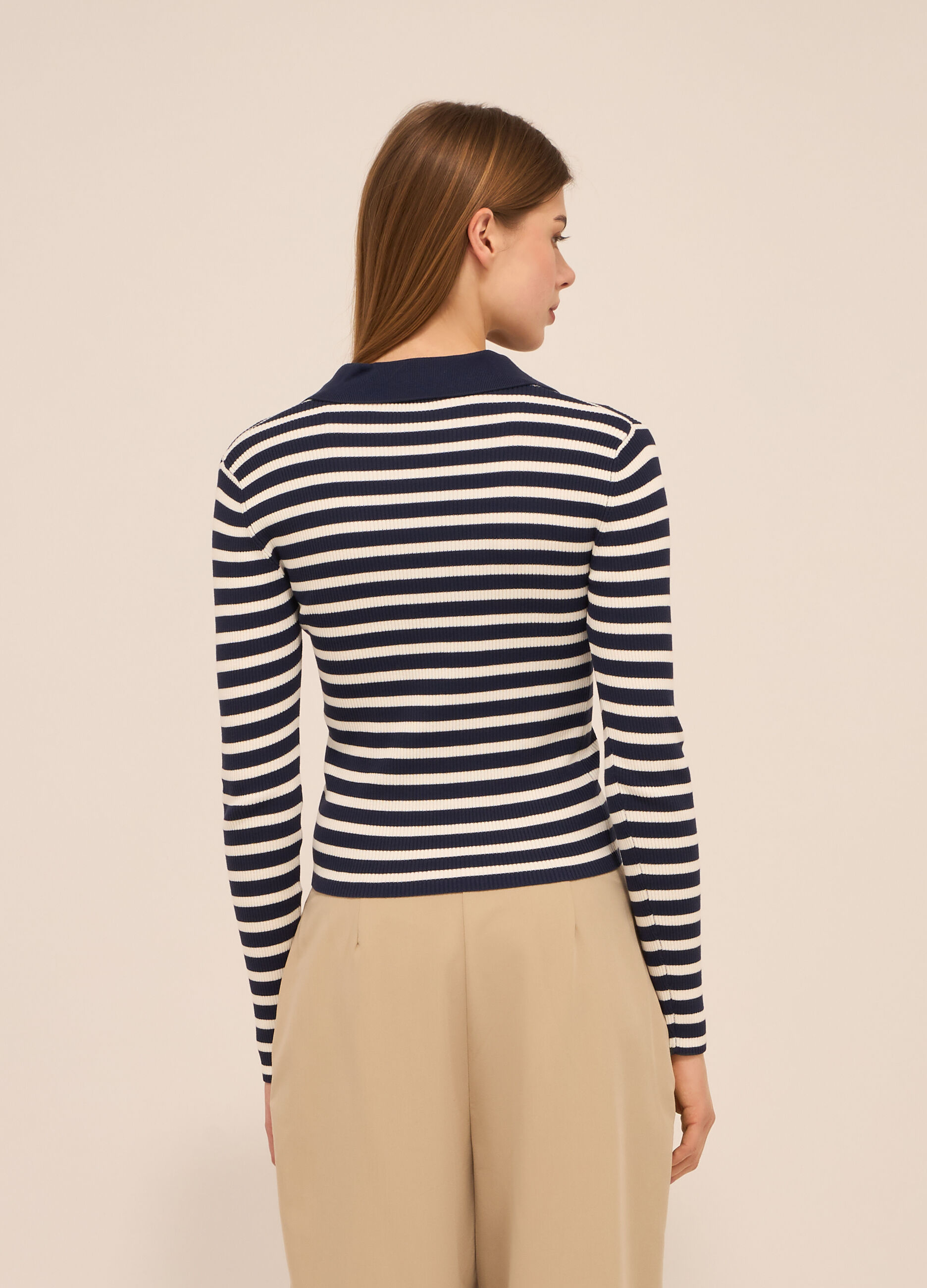 T-shirt misto viscosa in costina donna_1