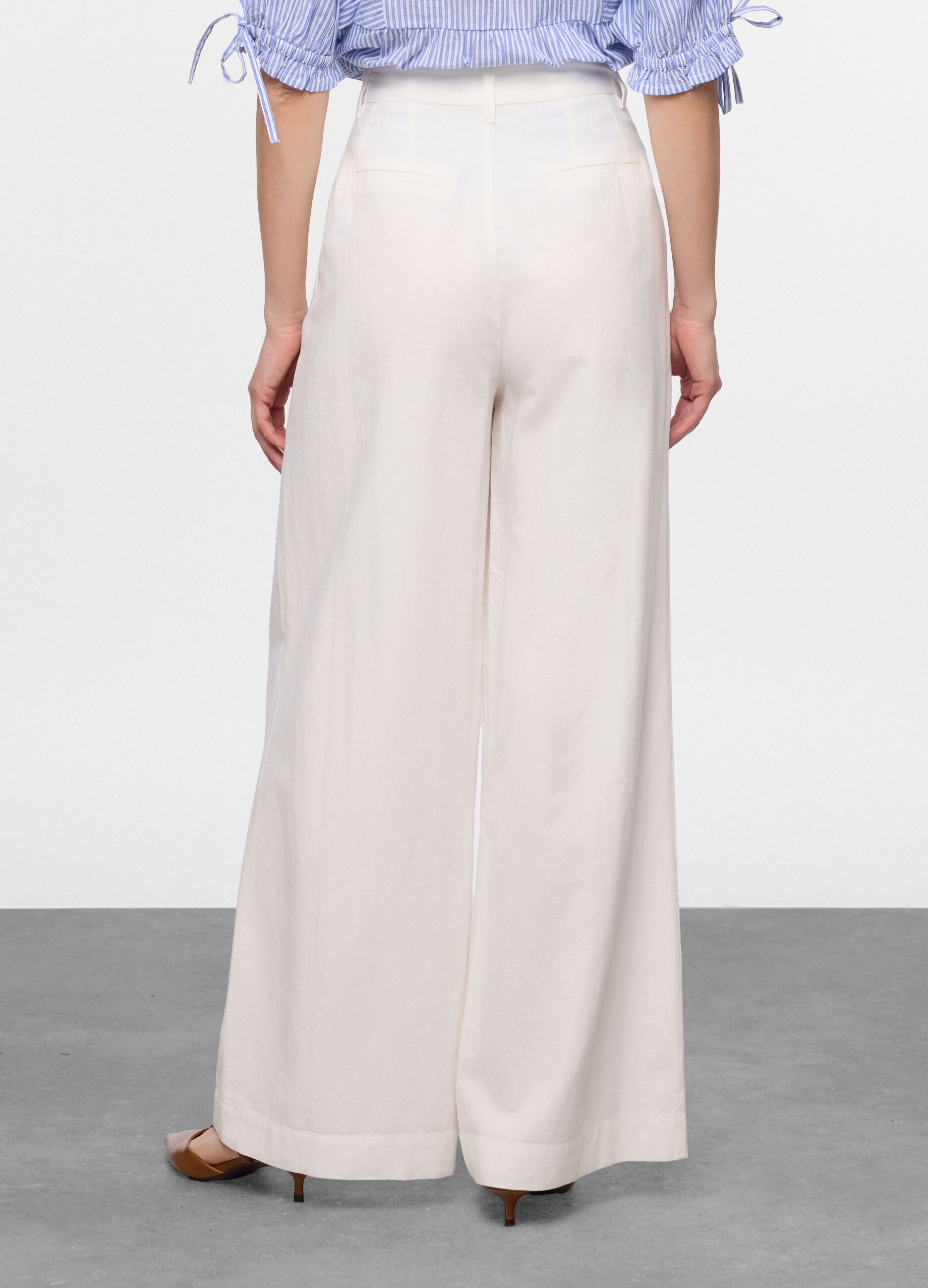 Pantaloni culotte misto cotone donna_1