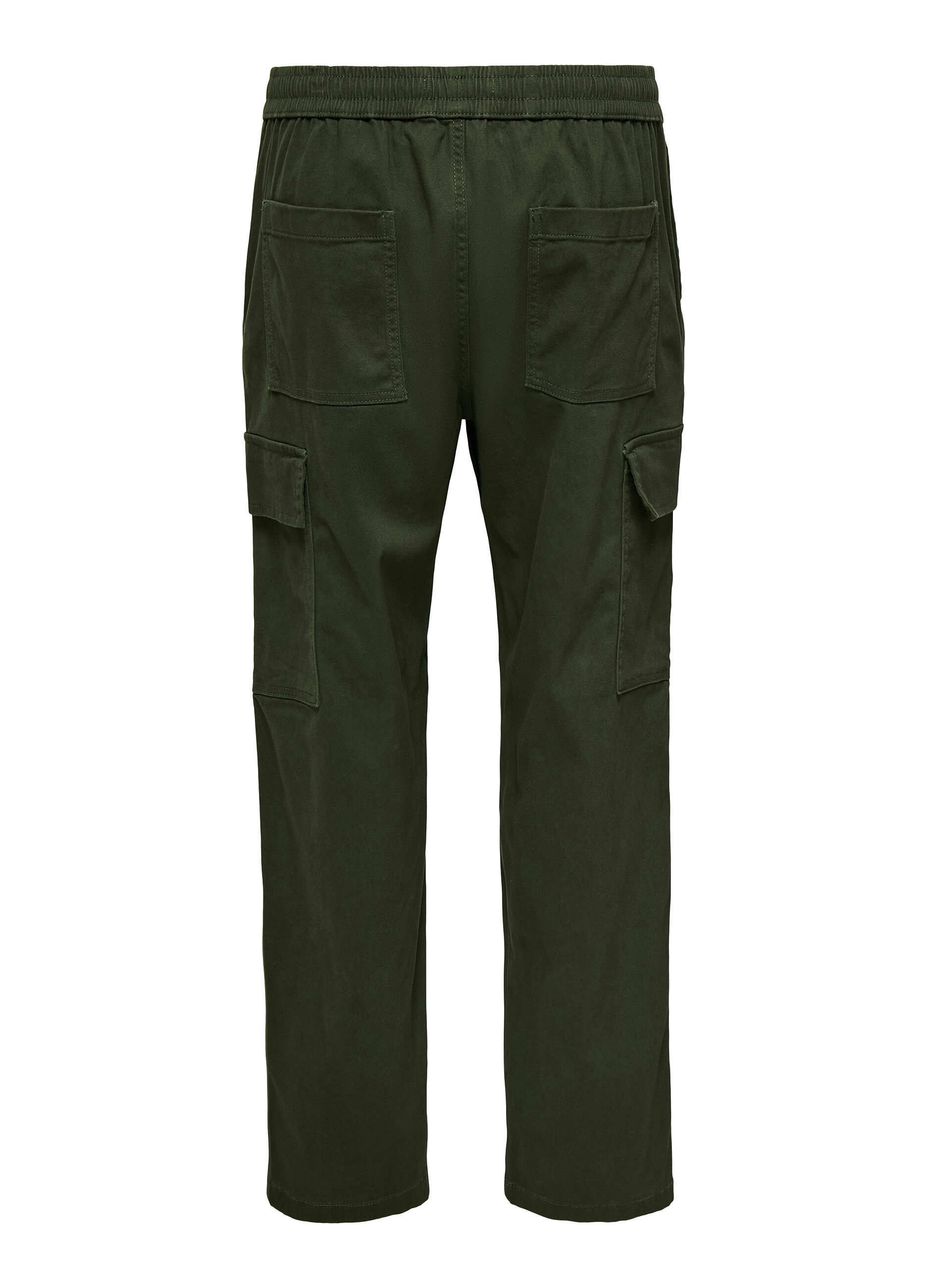 Pantaloni cargo con elastico in vita uomo_6