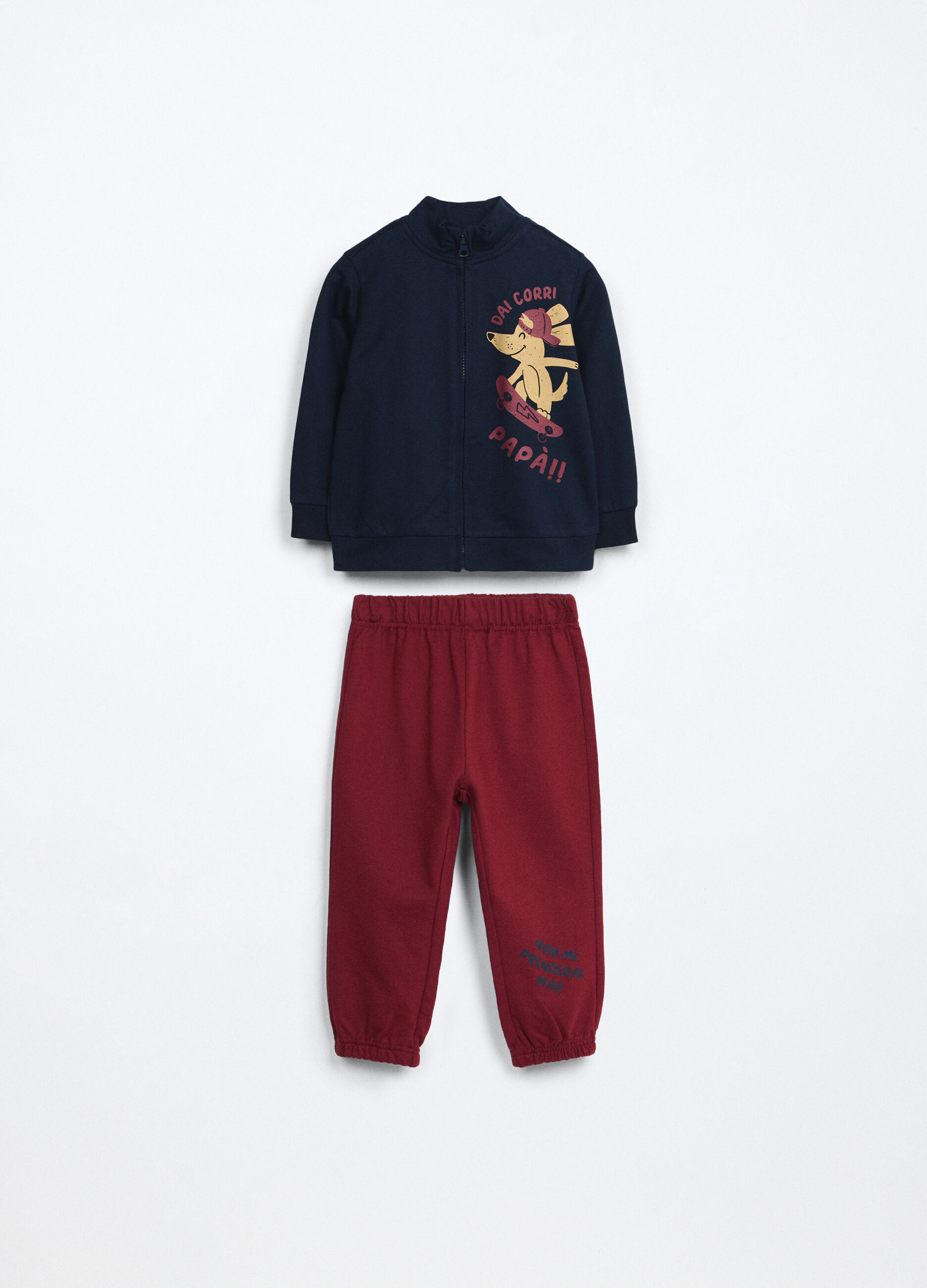 Jogging set in french terry di puro cotone neonato_0
