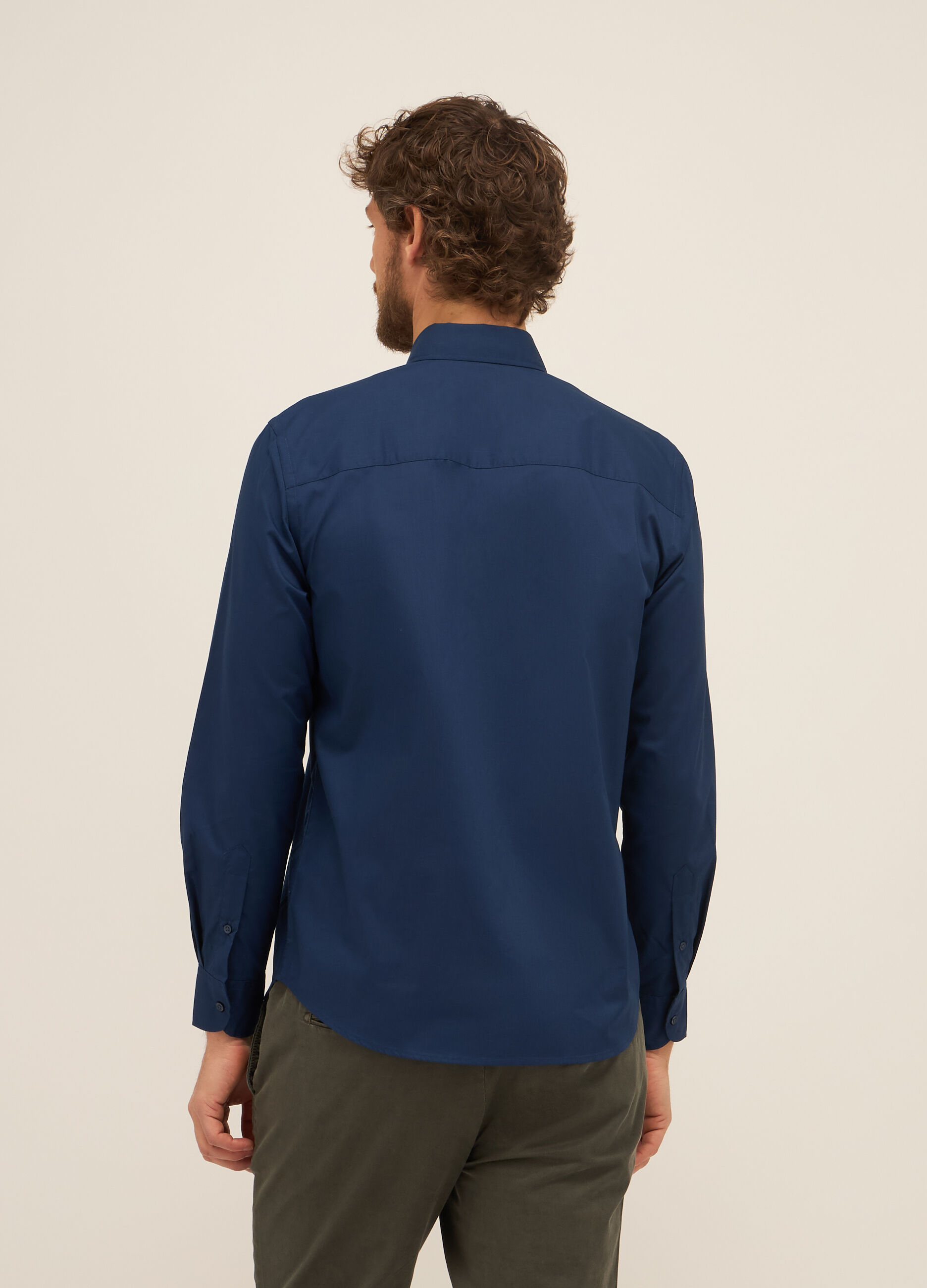 Camicia slim fit button-down in misto cotone uomo_1