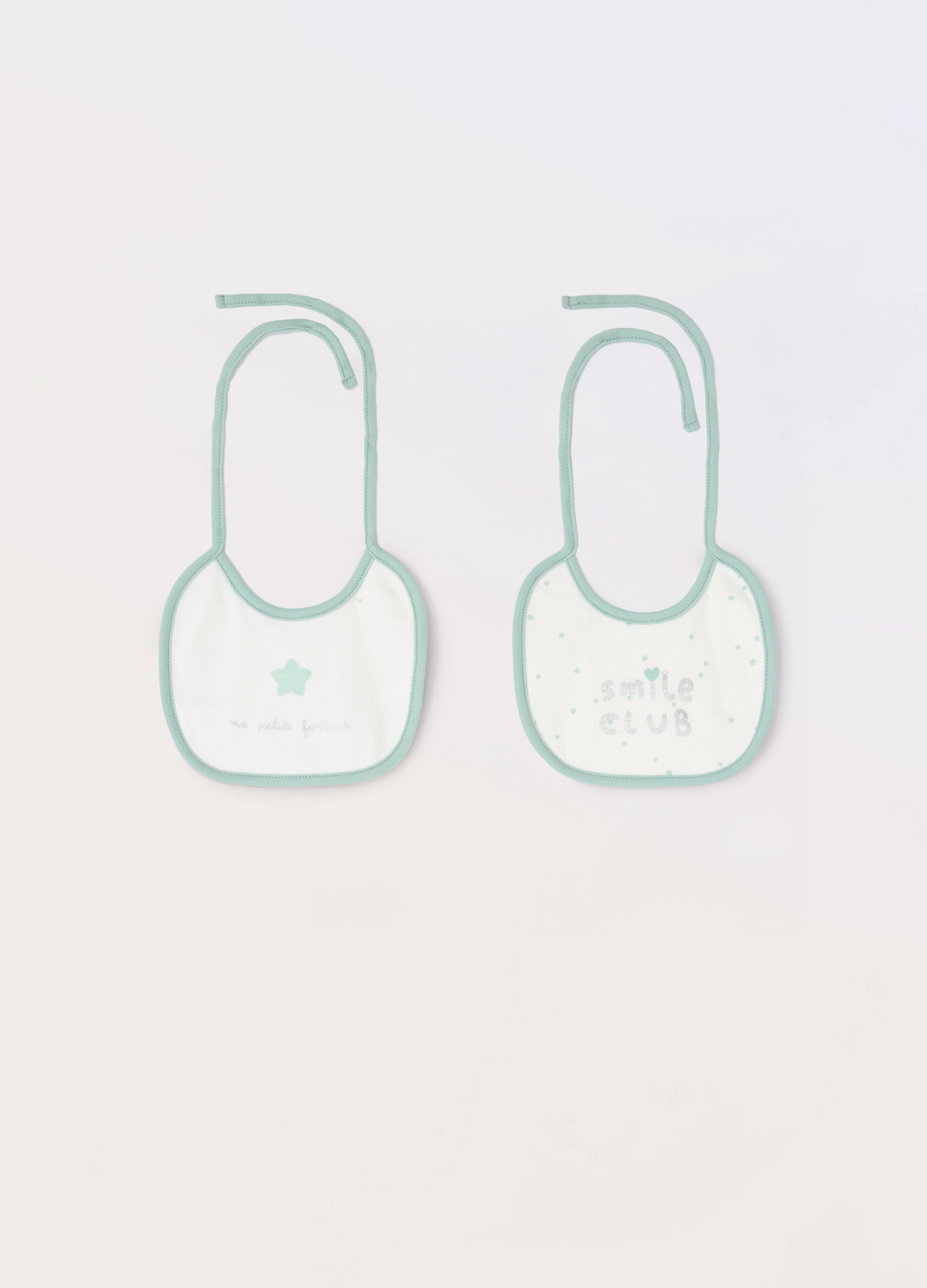 Pack 2 bavaglini in puro cotone neonato