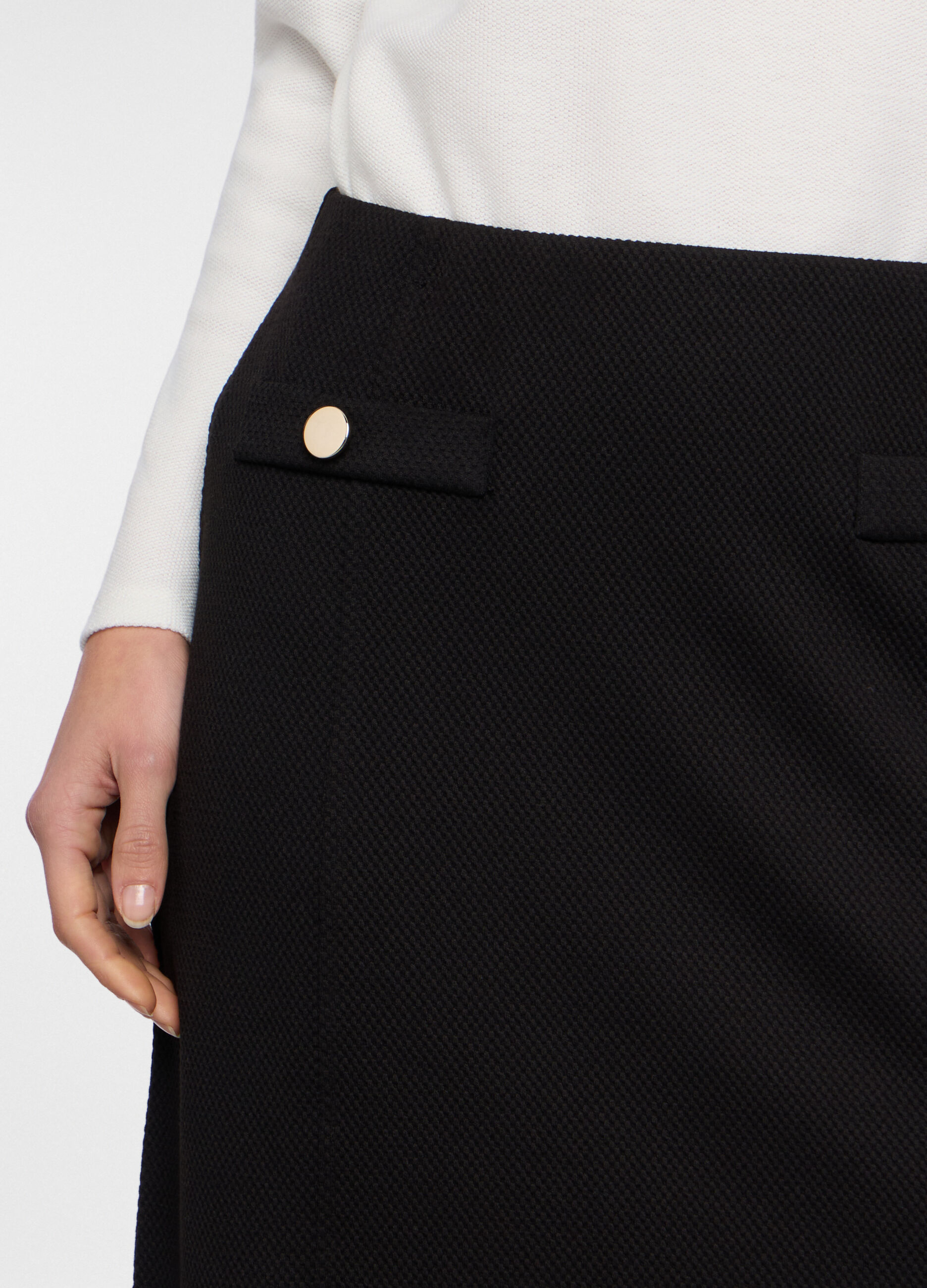 Gonna corta jacquard stretch donna_2