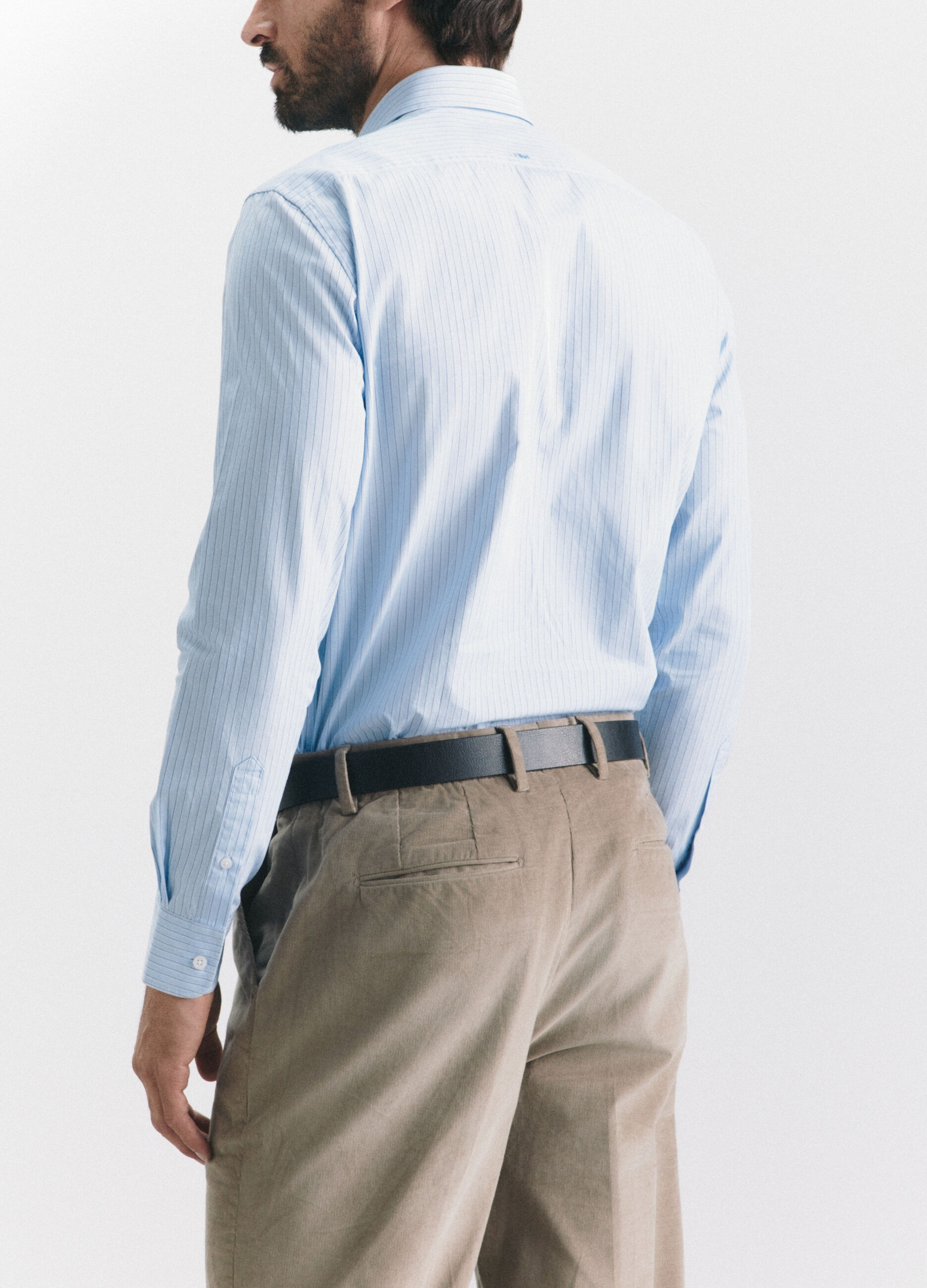 Camicia regular fit in cotone a righe uomo_3