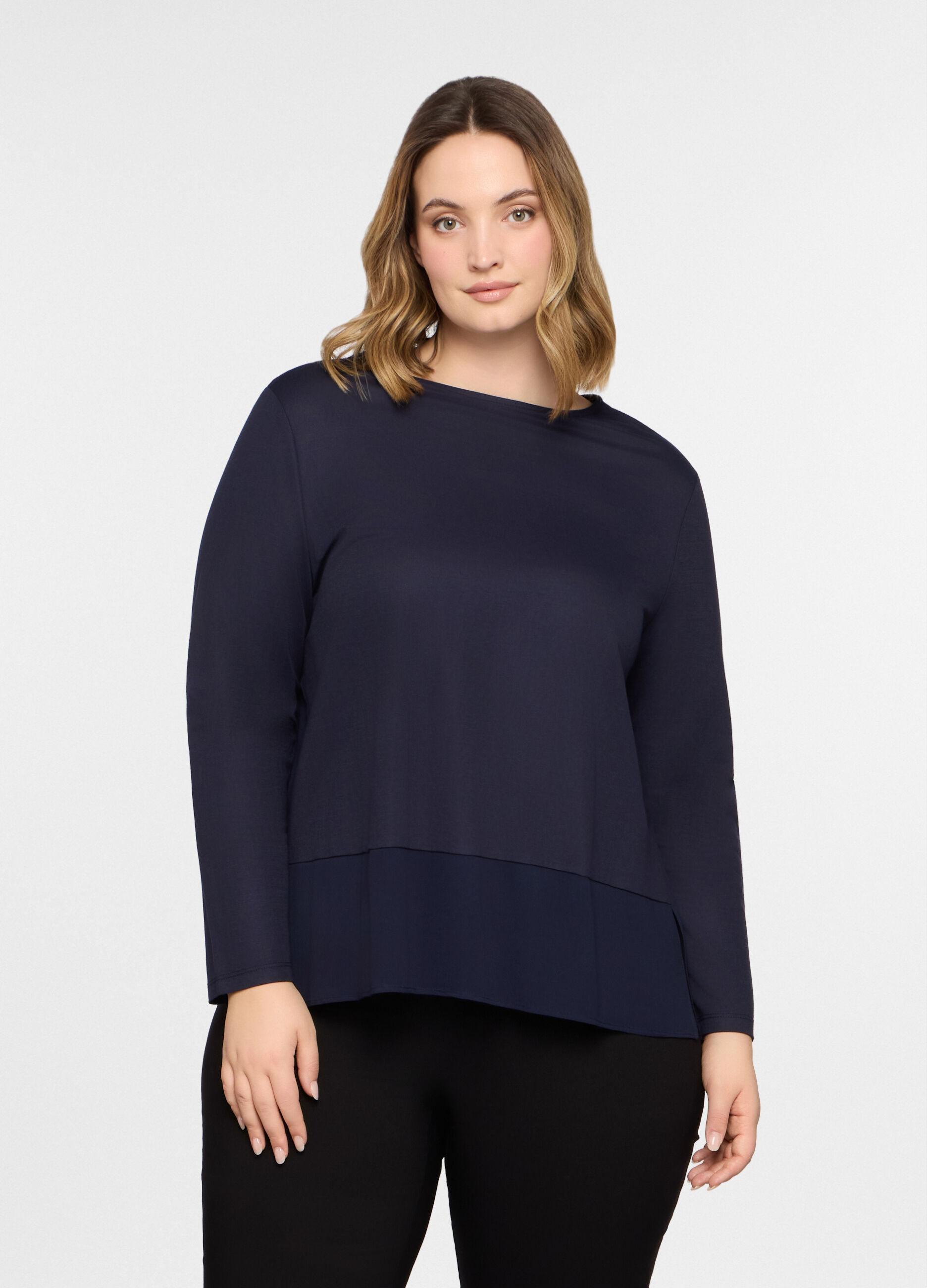 T-shirt girocollo Piquet donna curvy_0