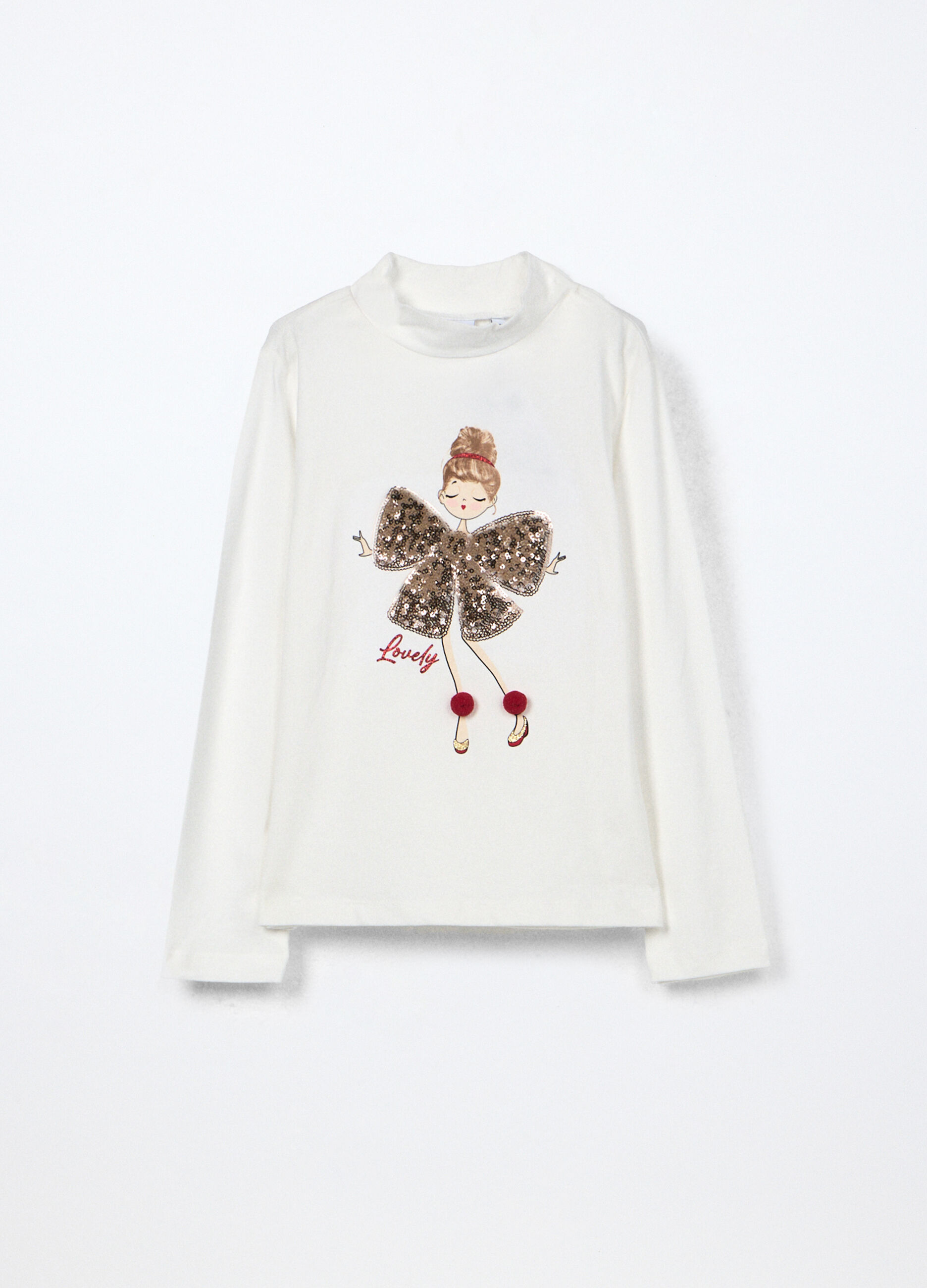 Lupetto in jersey di cotone stretch bambina_0