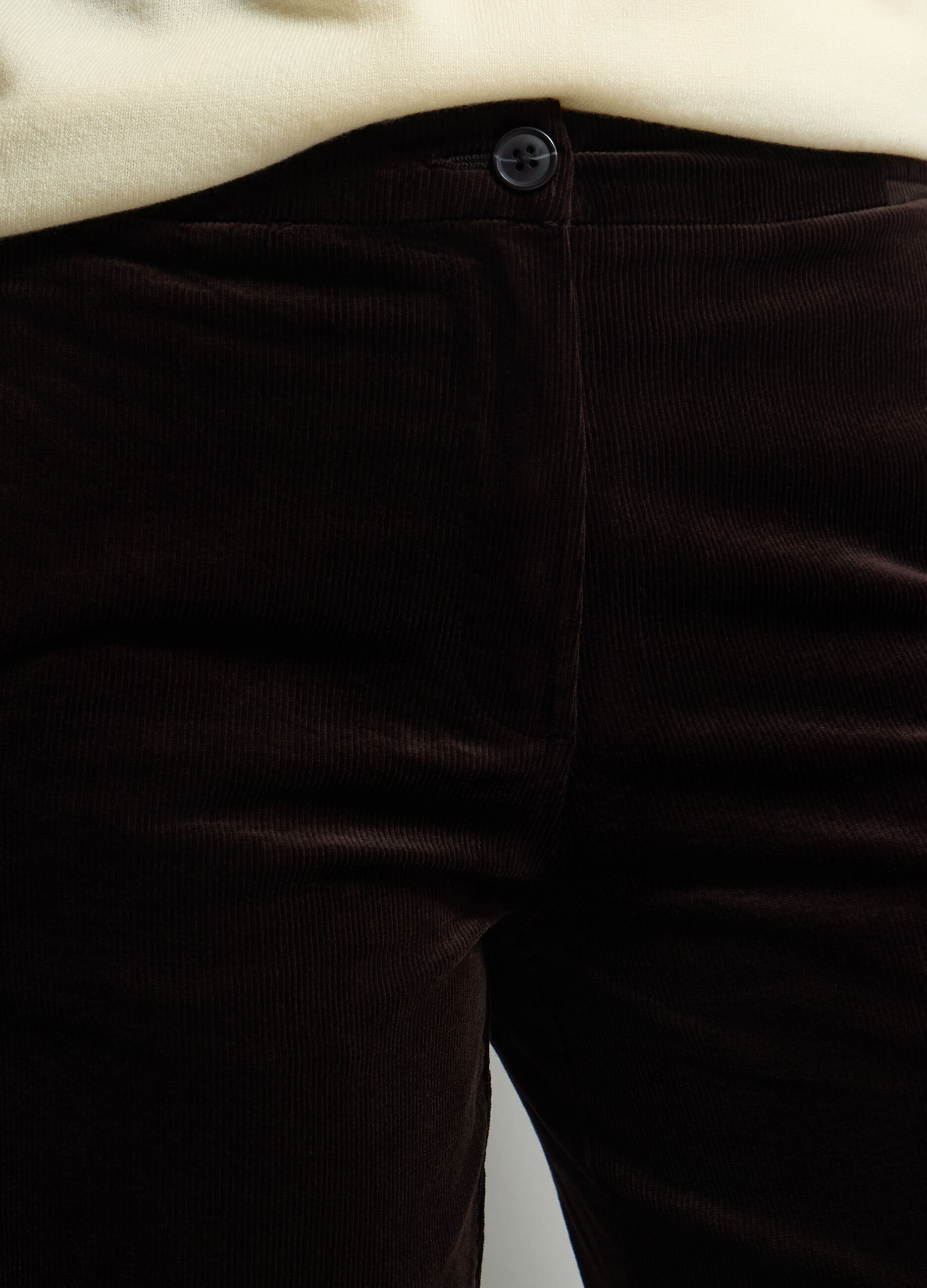Pantaloni Wide Leg in costina di velluto stretch donna