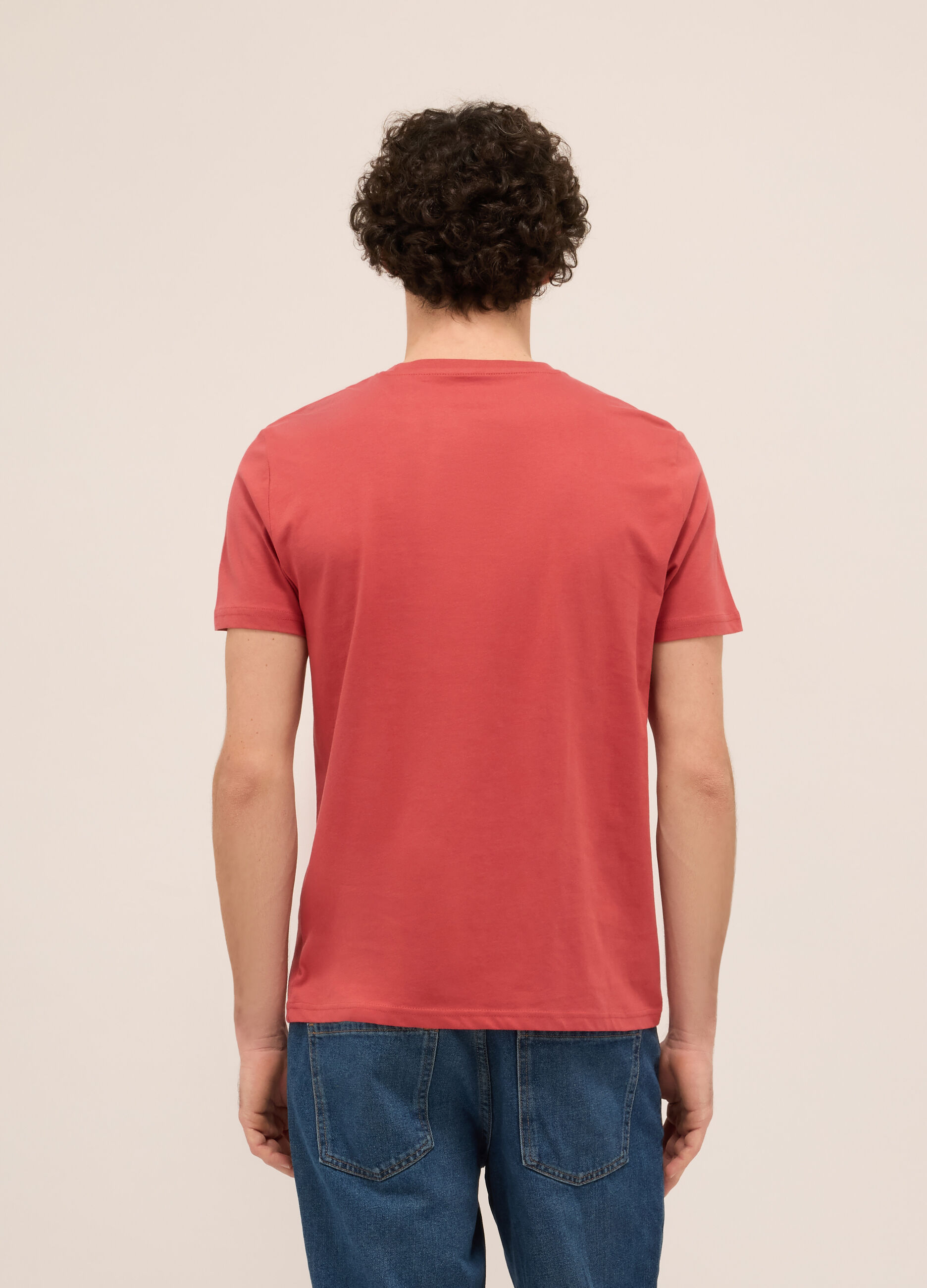 T-shirt girocollo in jersey di cotone con stampa_1