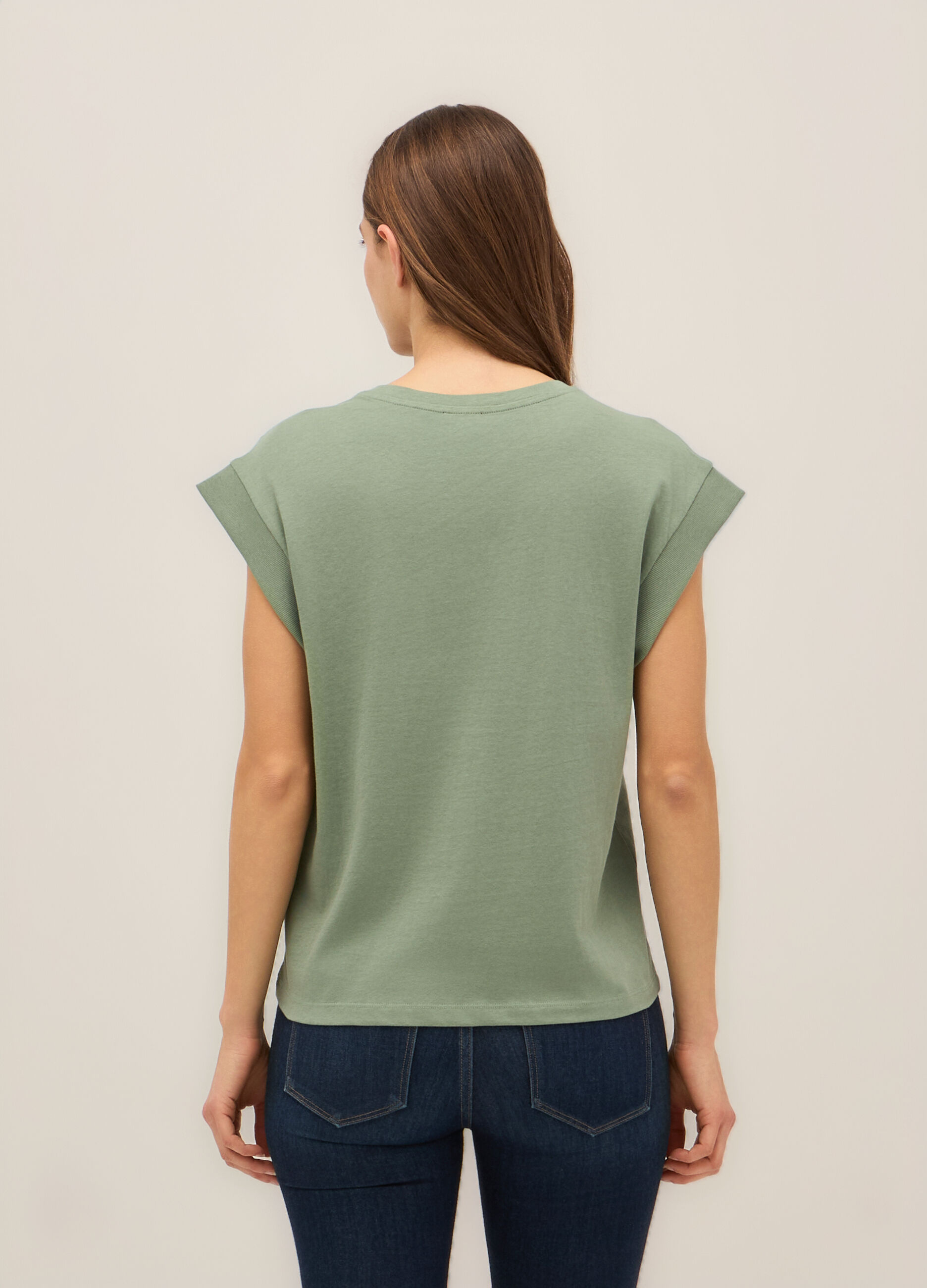 T-shirt in jersey di puro cotone donna_1
