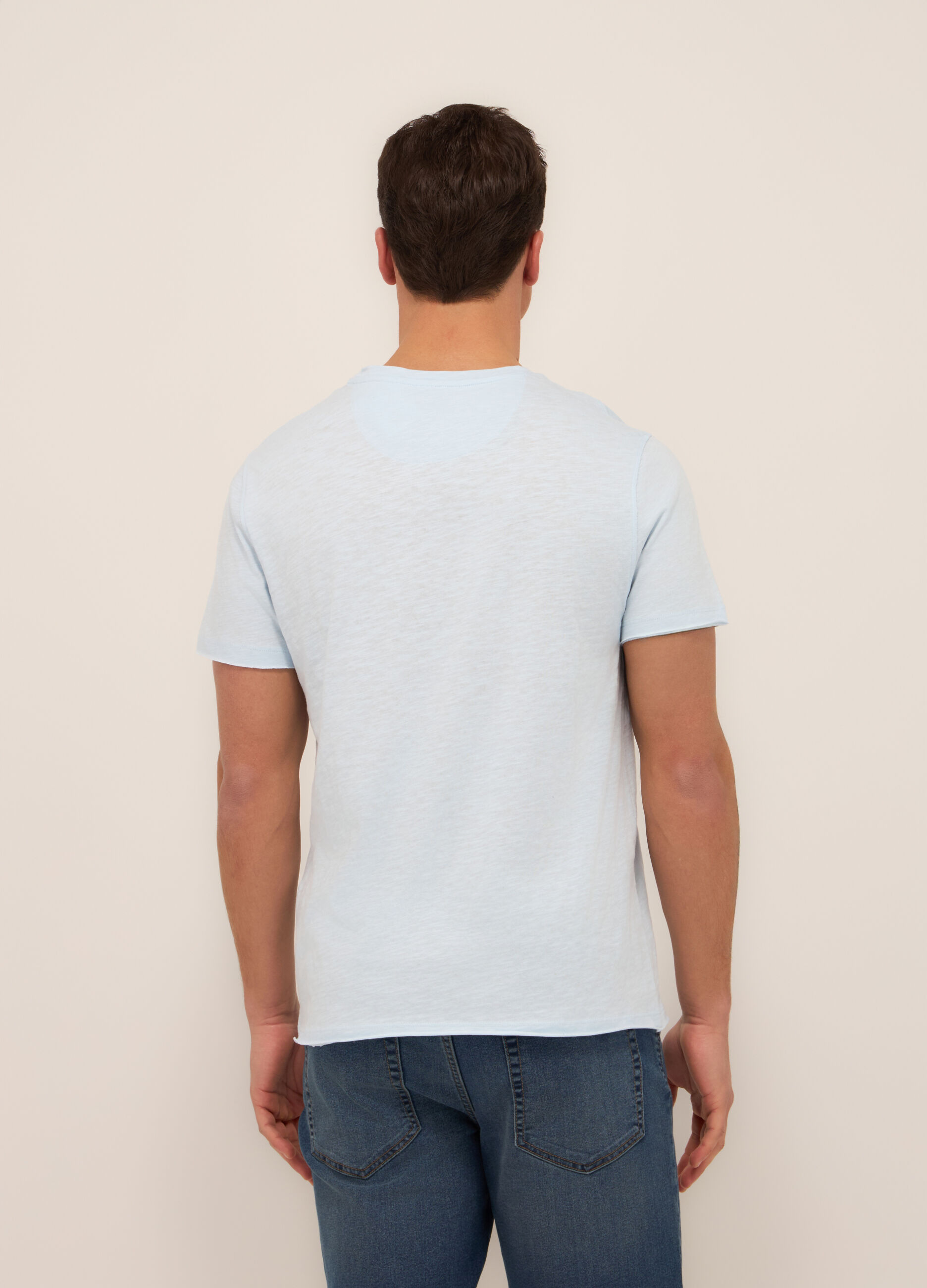 T-shirt in jersey di cotone mélange uomo_1