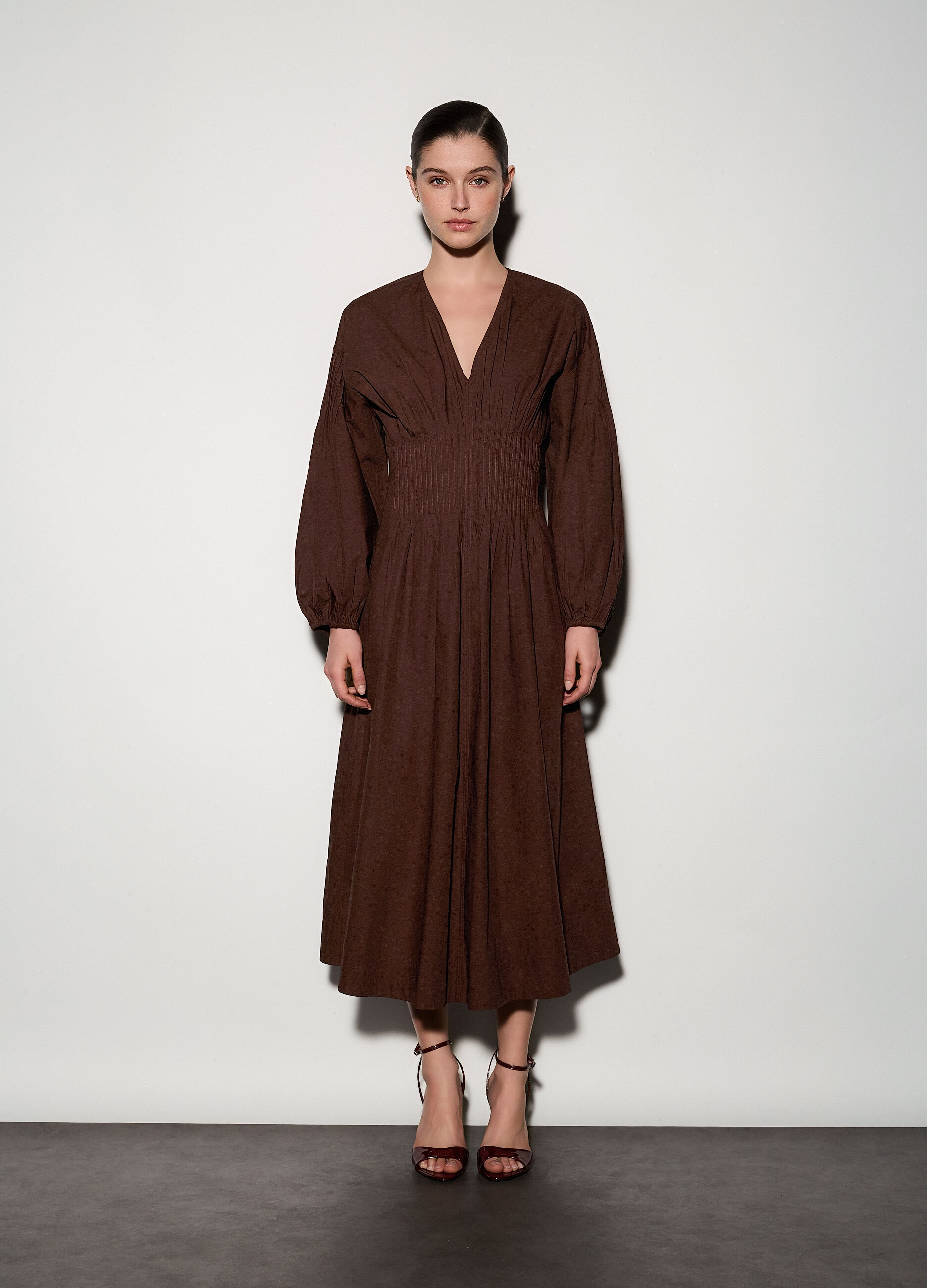 Abito lungo in popeline donna_1