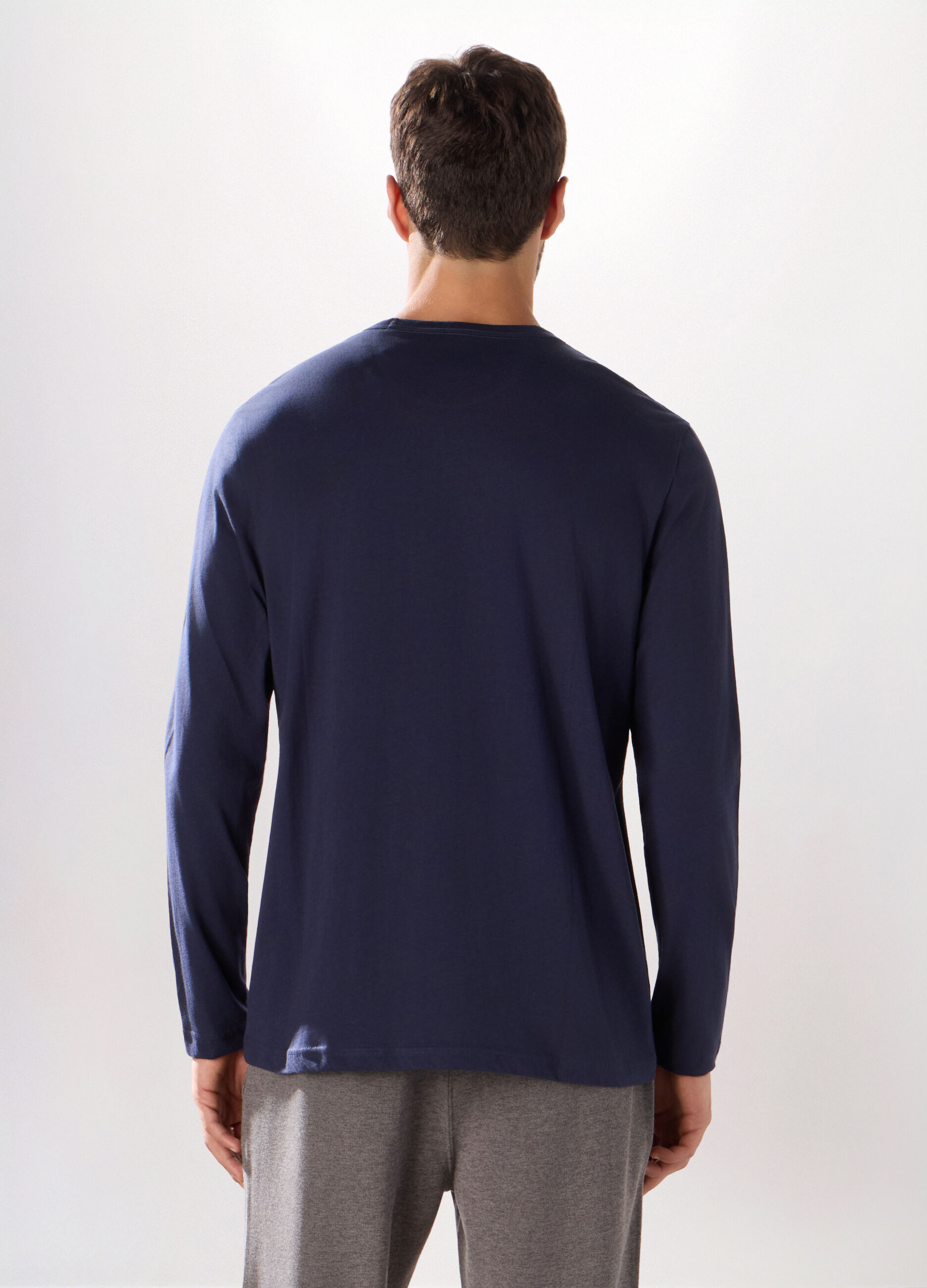T-shirt maniche lunghe in cotone uomo_1