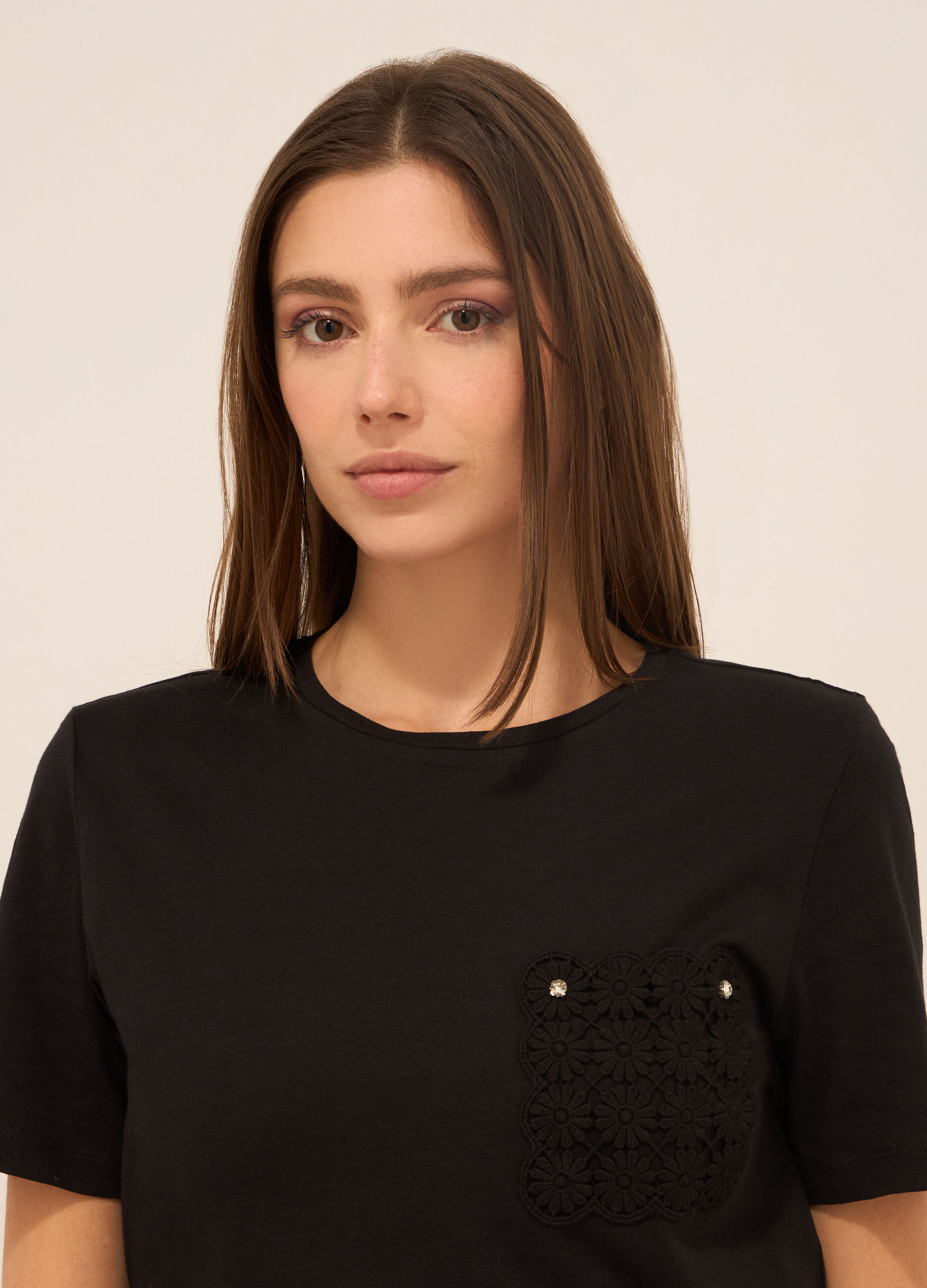 T-shirt in jersey di puro cotone donna_2