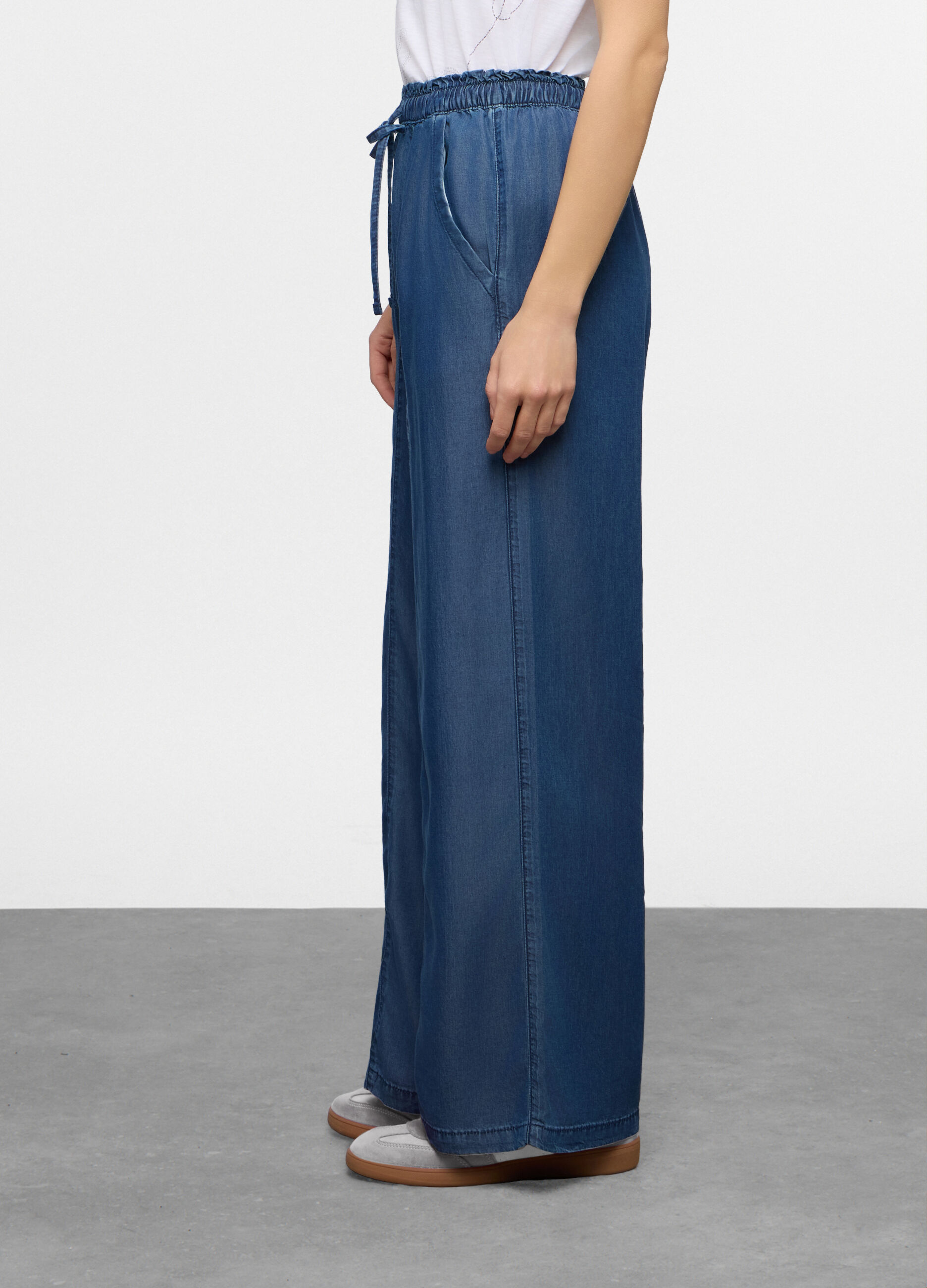 Jogger fit straight in Lyocell con vita elasticata donna_1