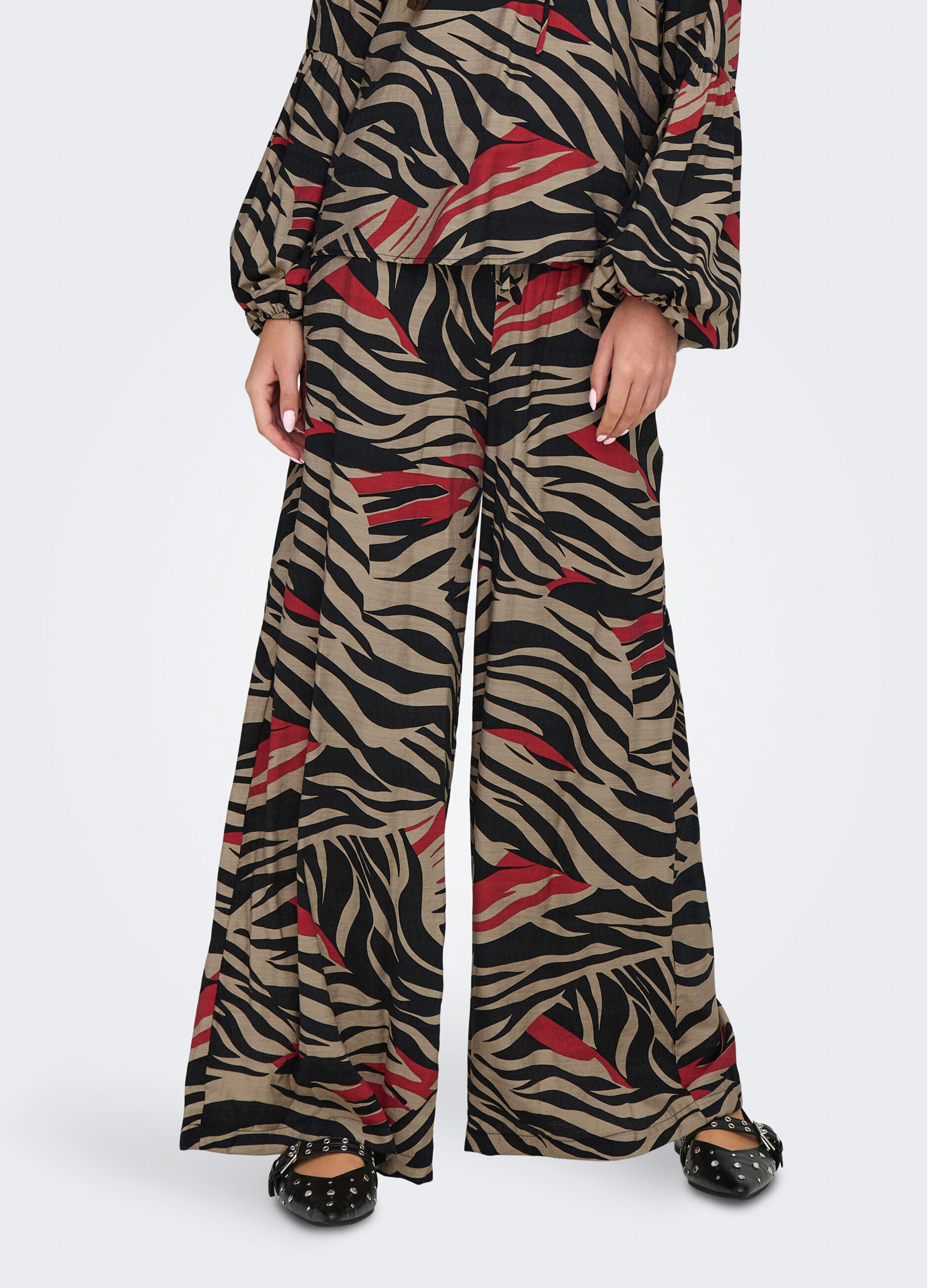Pantaloni palazzo con stampa donna_2