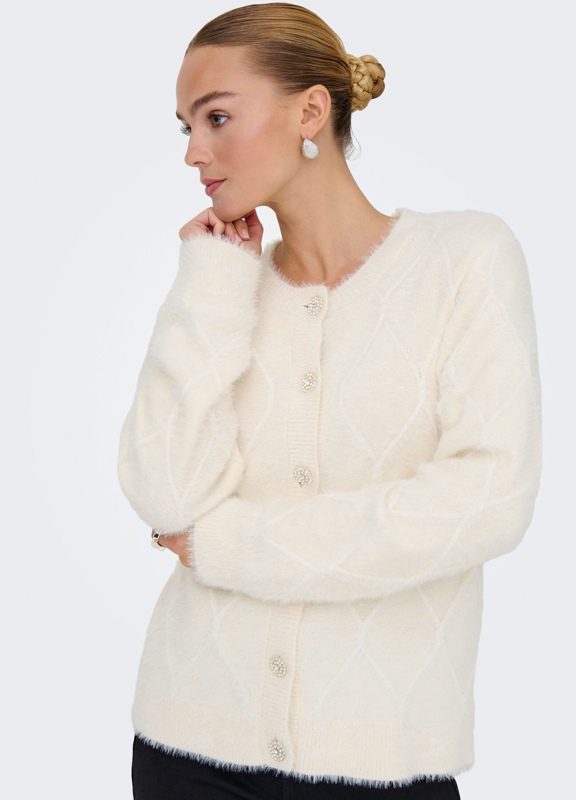 Cardigan con lavorazione jacquard donna_6