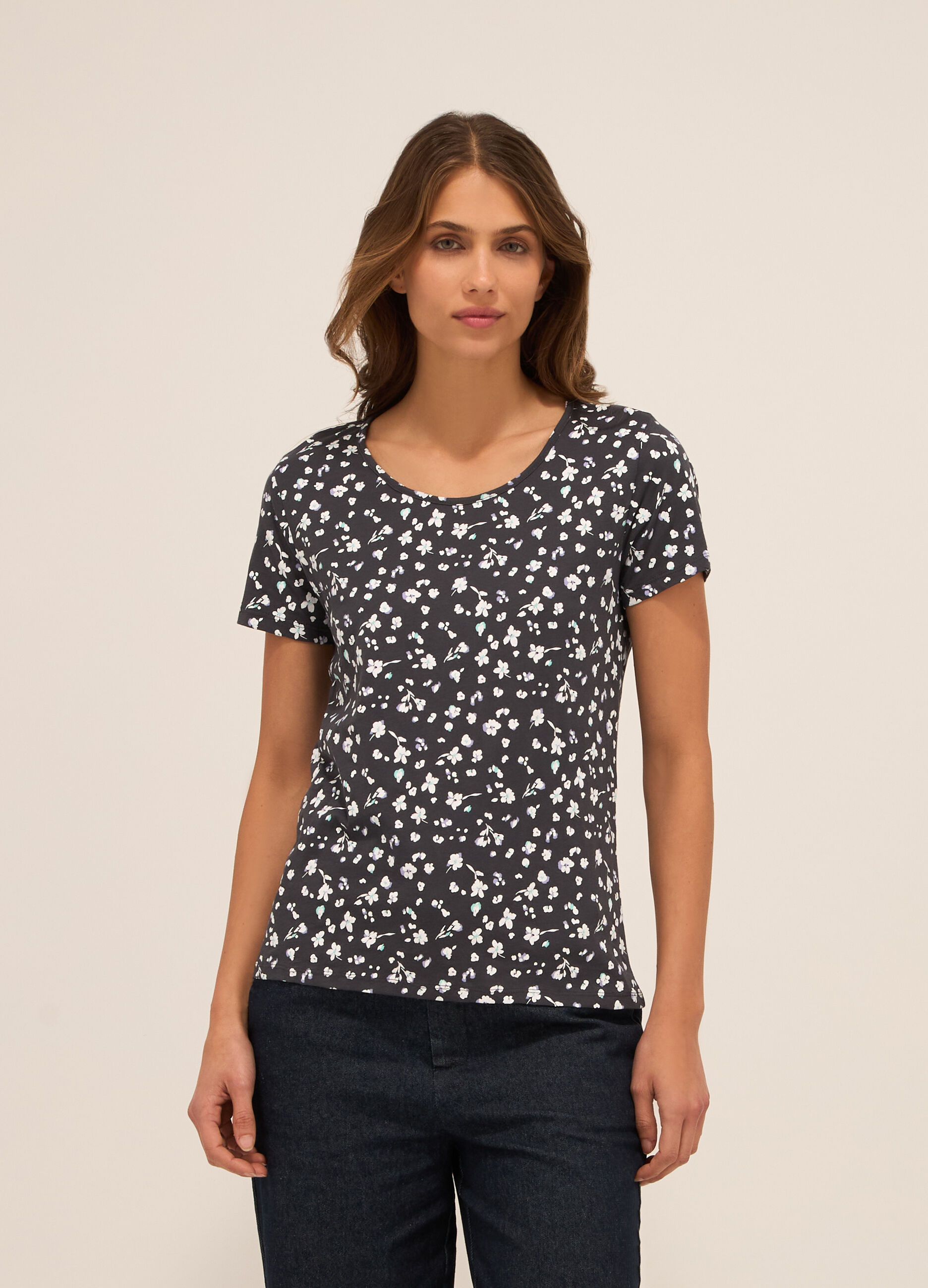 T-shirt in puro cotone donna_0