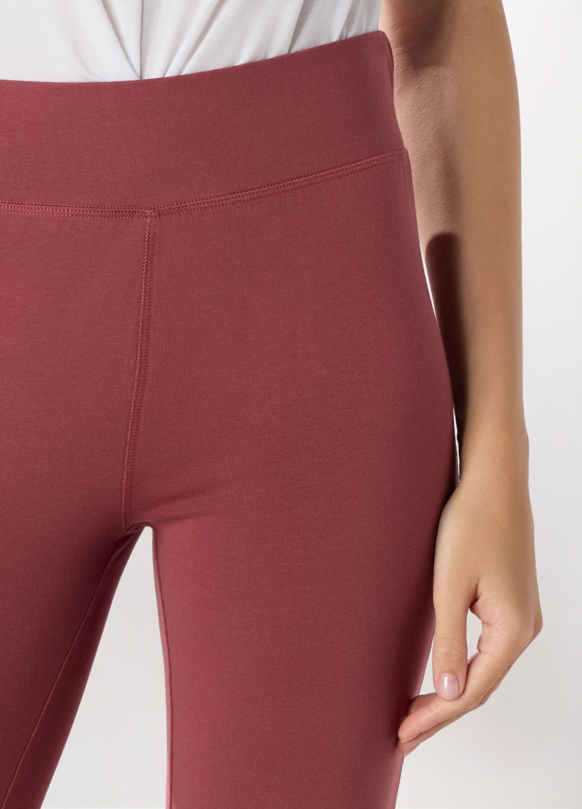 Leggings capri in jersey di cotone stretch Holistic fitness donna_2
