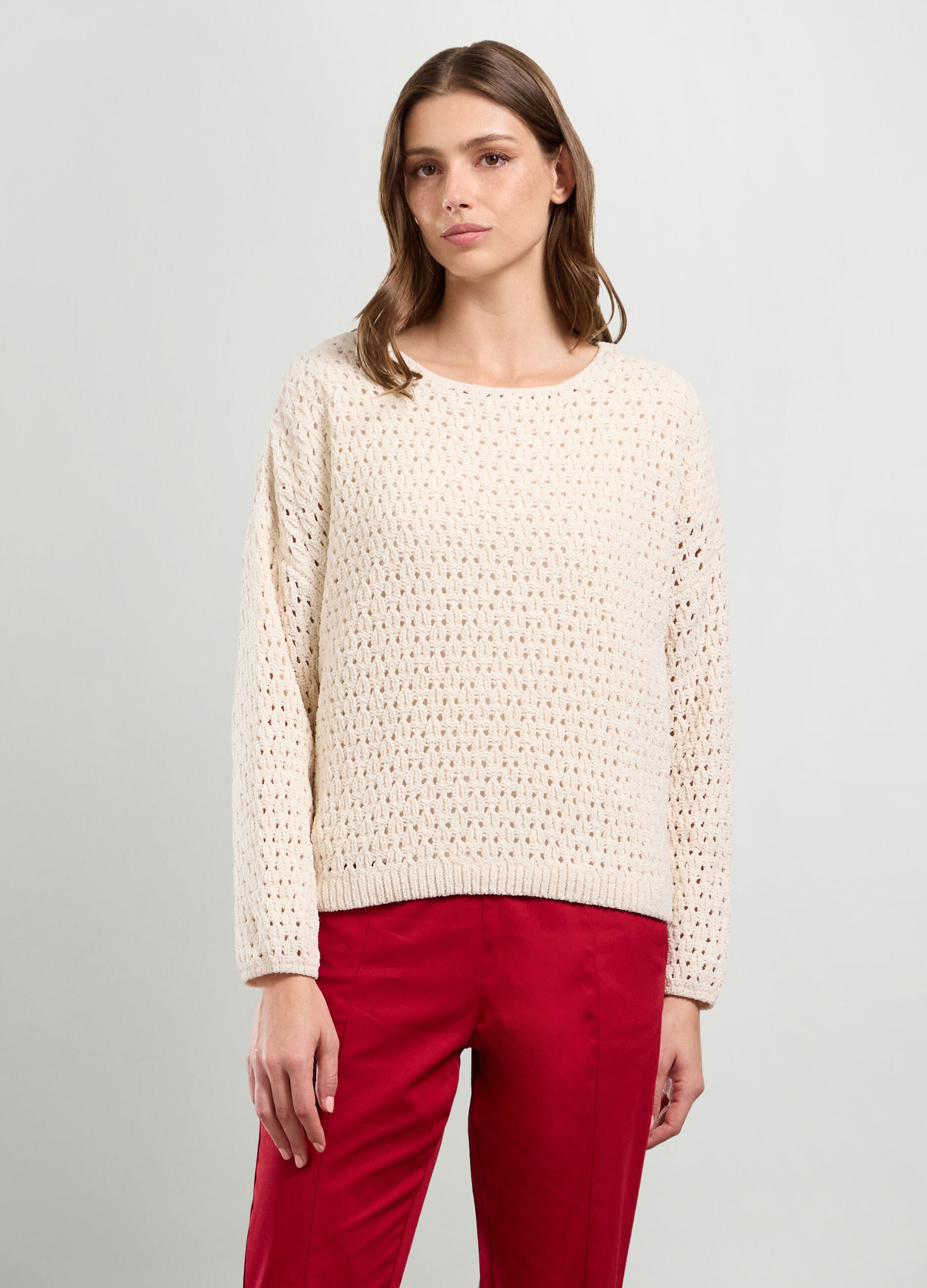 Girocollo tricot in ciniglia donna_0