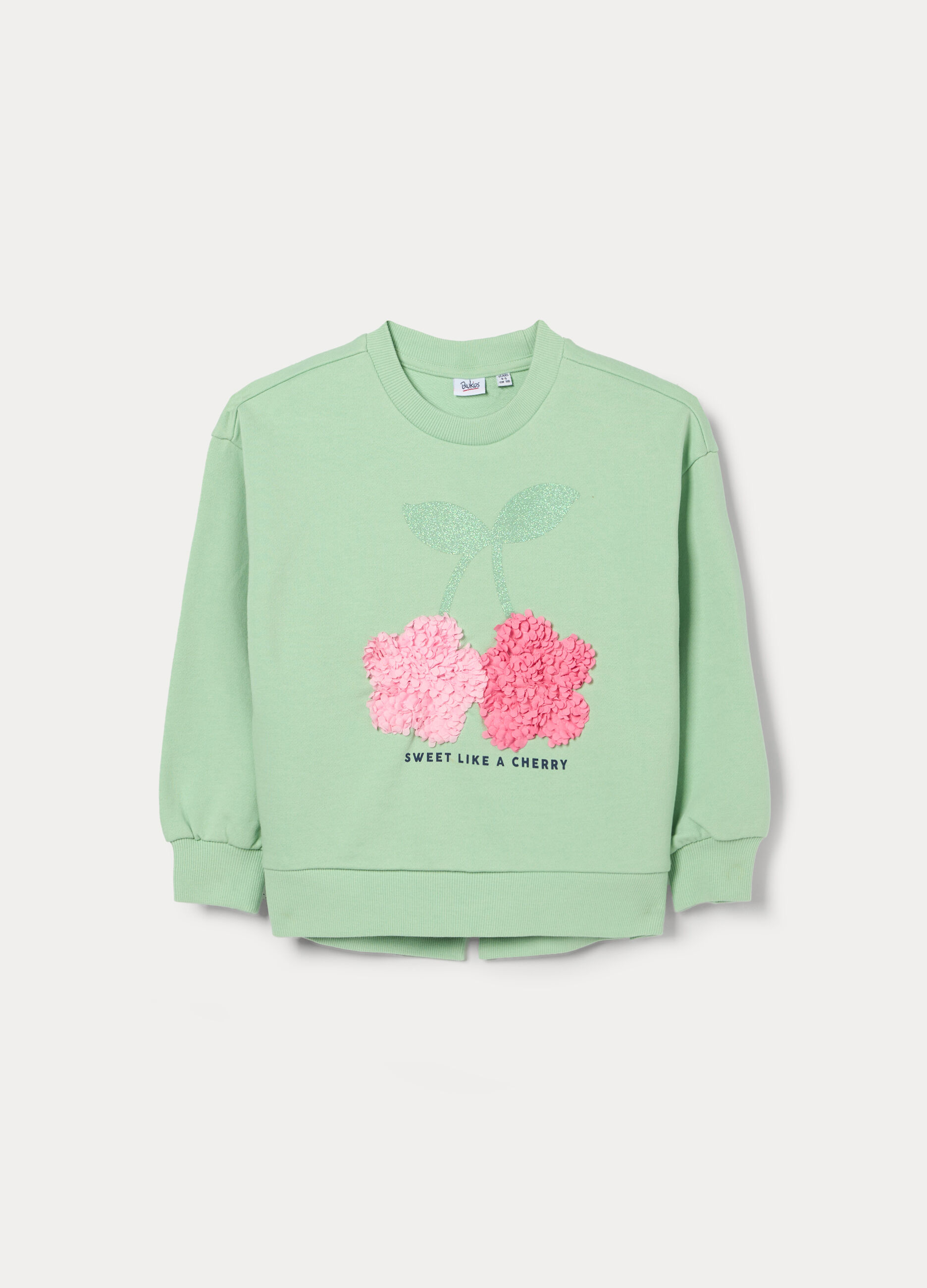 Felpa in french terry misto cotone bambina_0