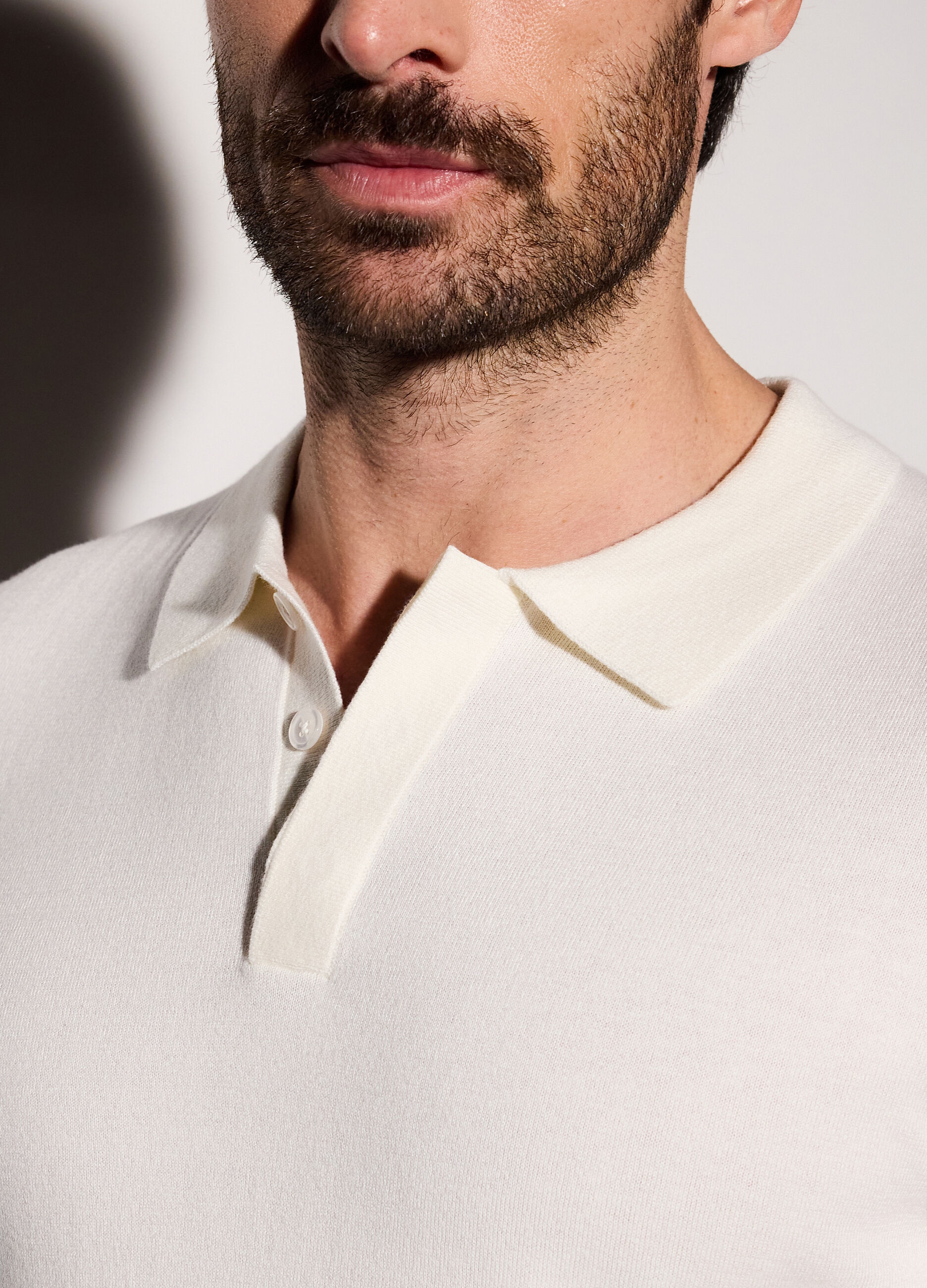 Polo a maniche corte in cotone e seta uomo_2