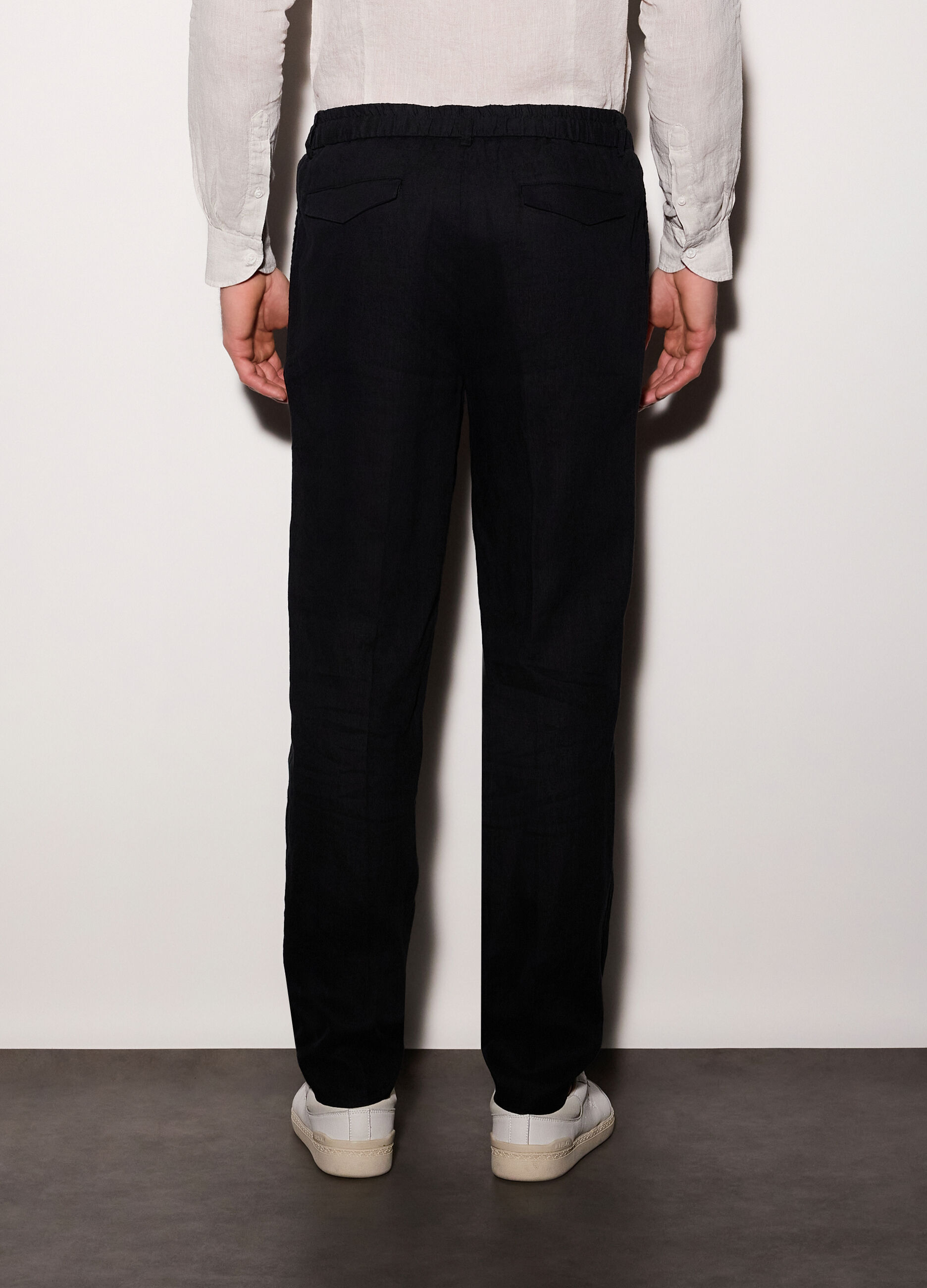 Pantaloni chino in puro lino uomo_1