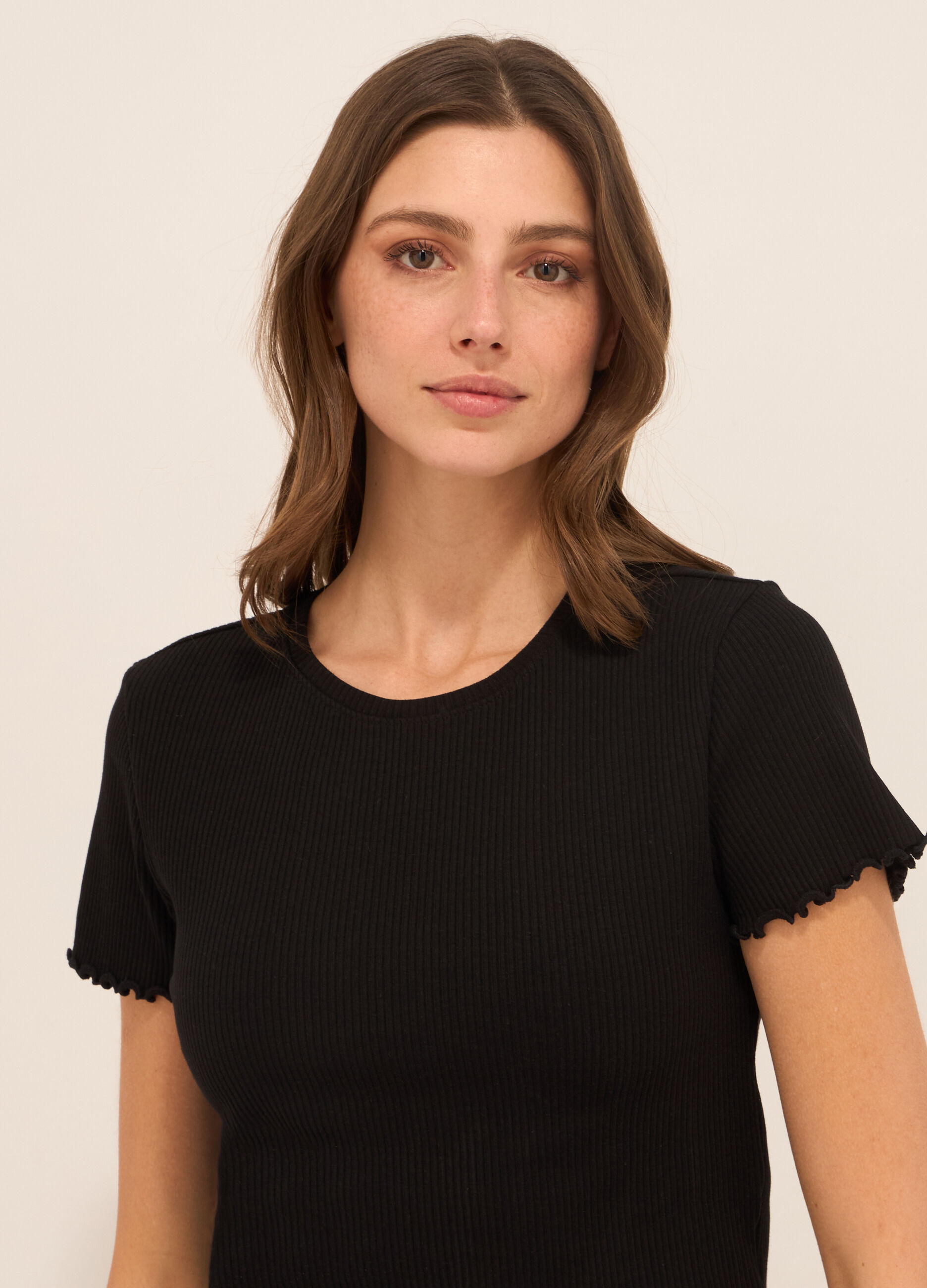 T-shirt in jersey di cotone stretch donna_2