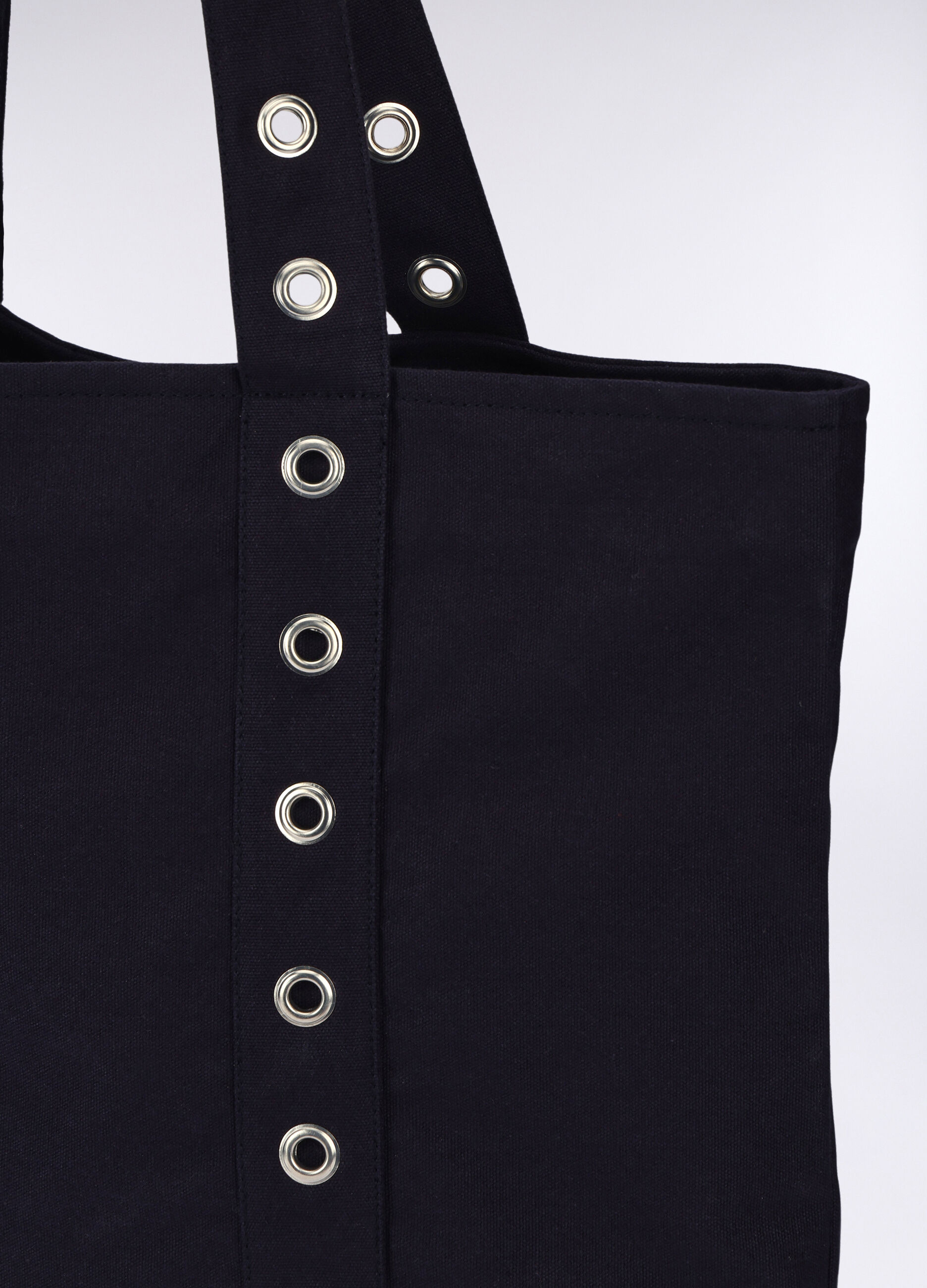 Borsa mare in puro cotone borchiata donna_2