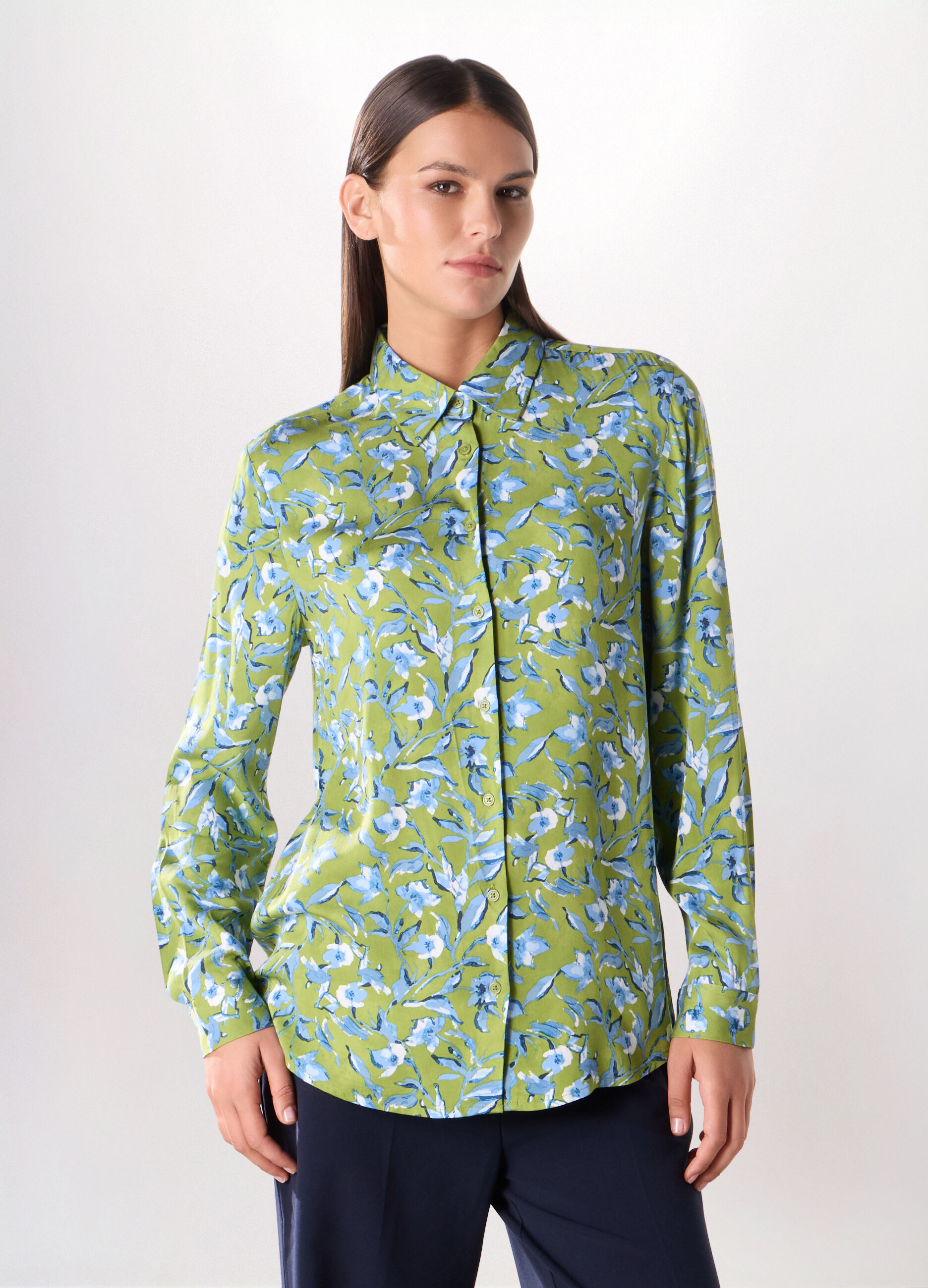 Camicia in raso di pura viscosa donna_0