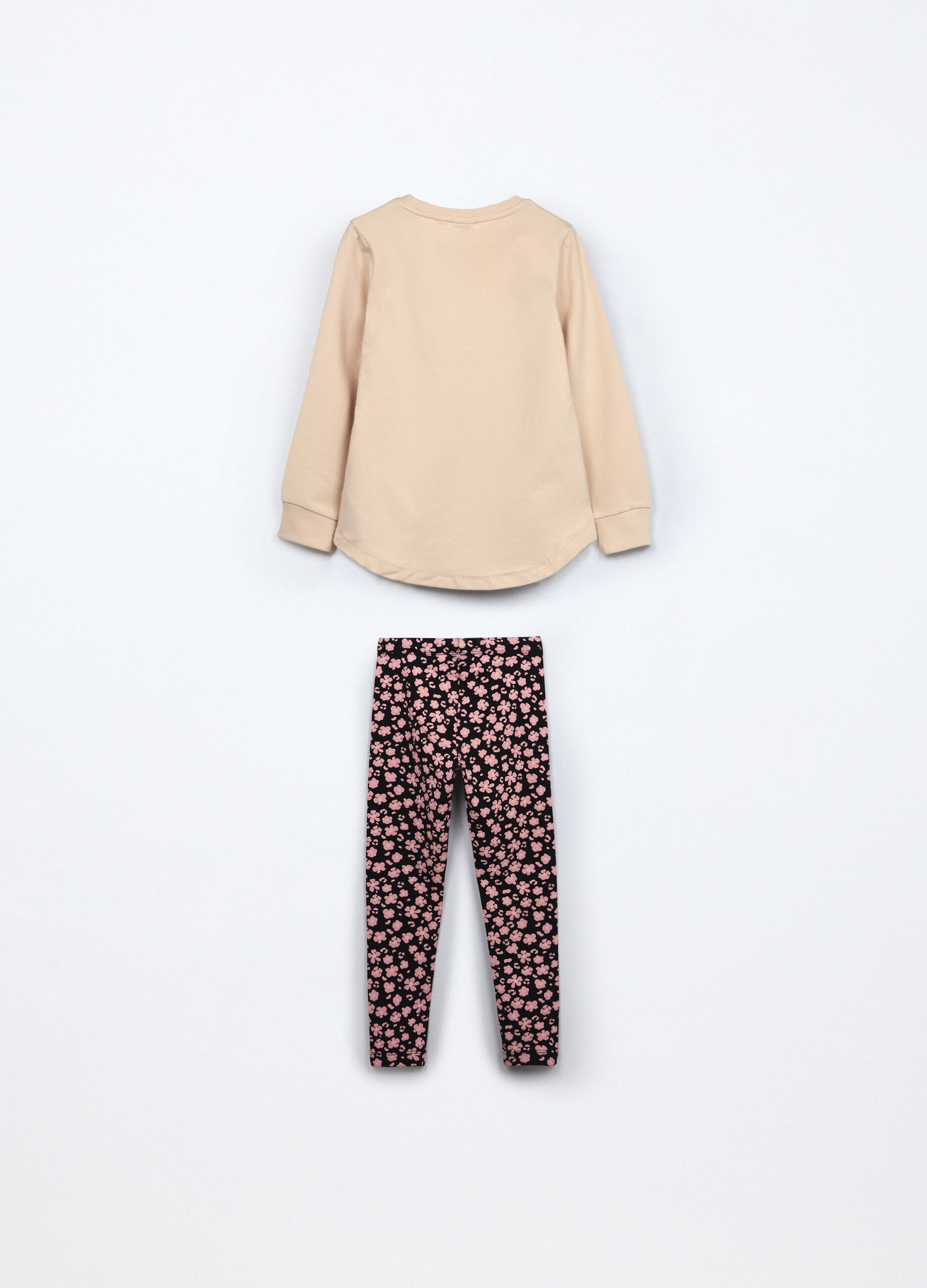 Jogging set in french terry di cotone stretch bambina_1