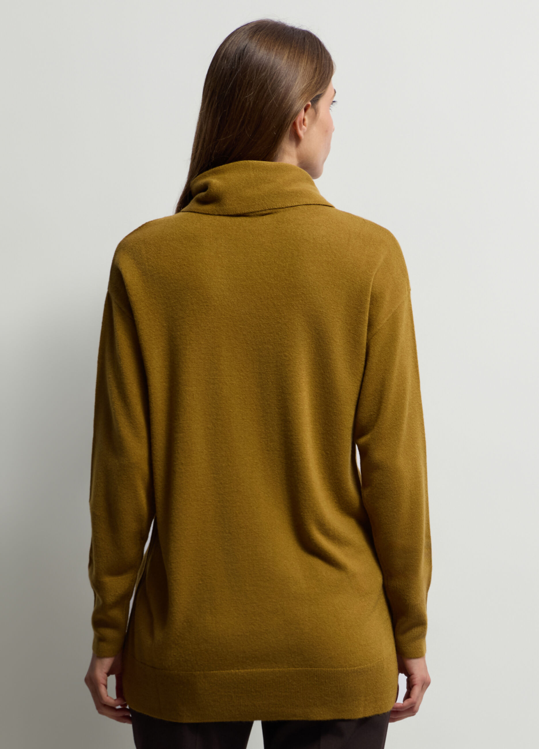 Pullover a collo alto rasato Fit Over donna_1