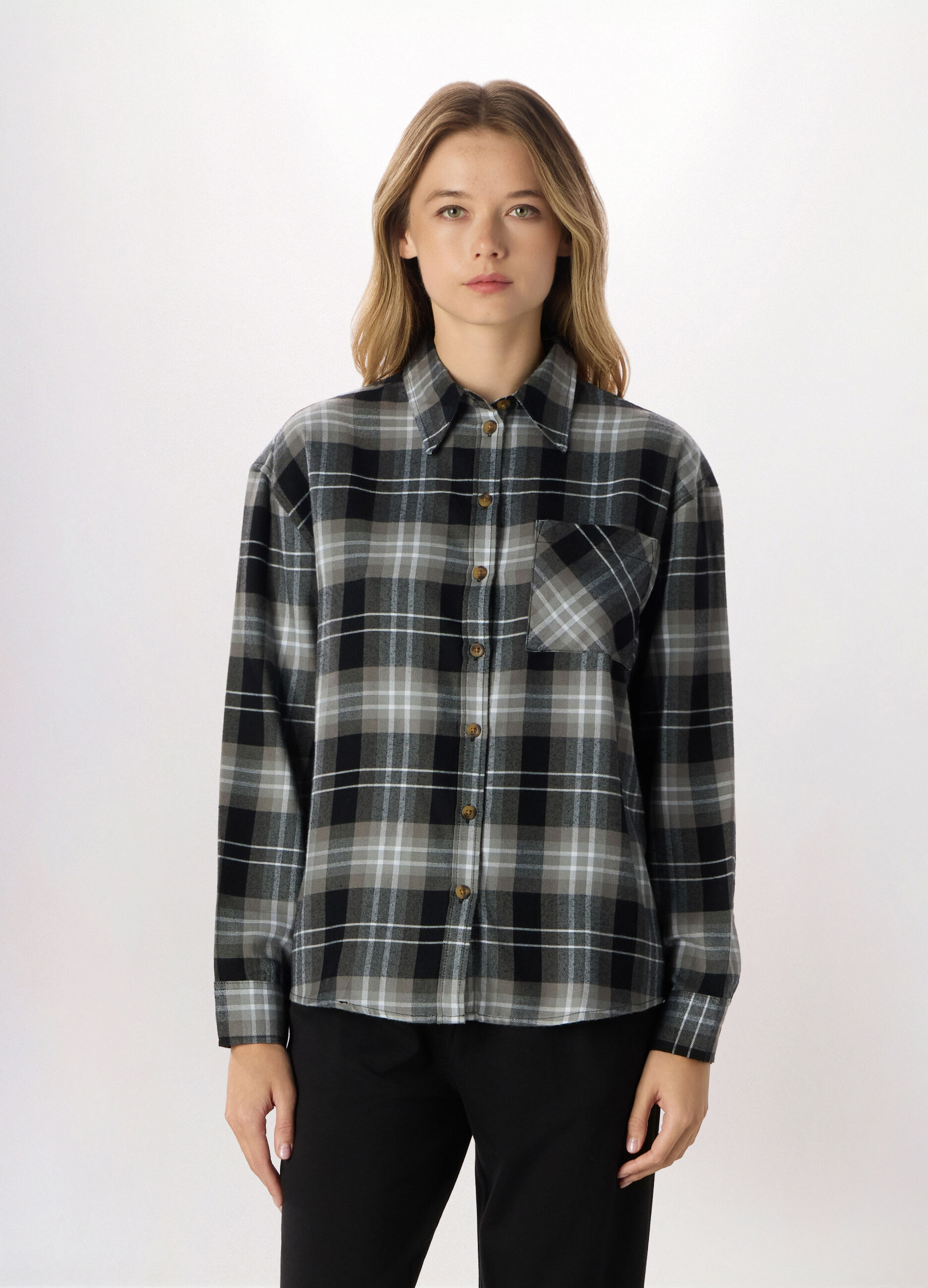 Camicia in flanella misto viscosa donna_0