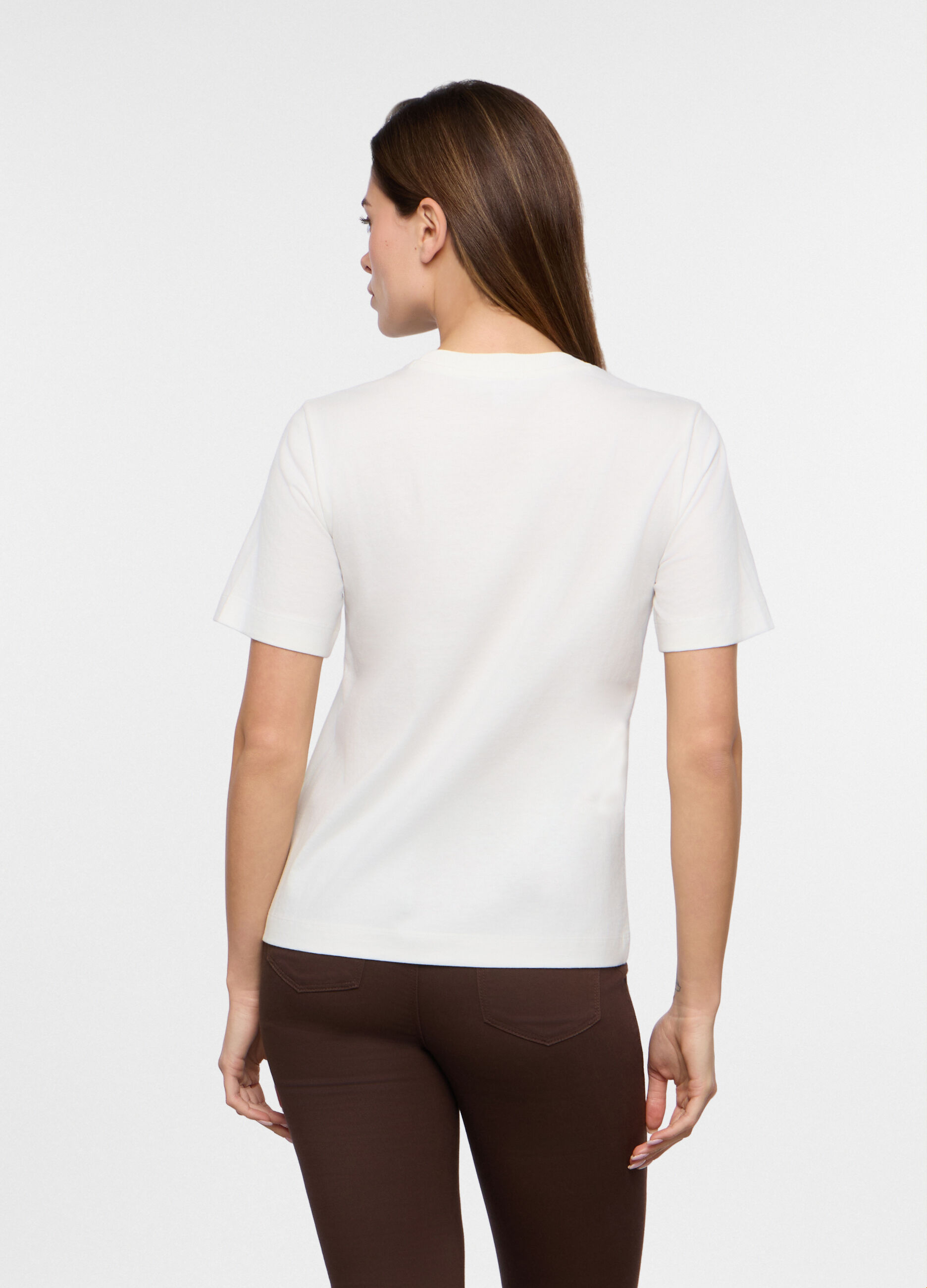 T-shirt in jersey di puro cotone donna_1