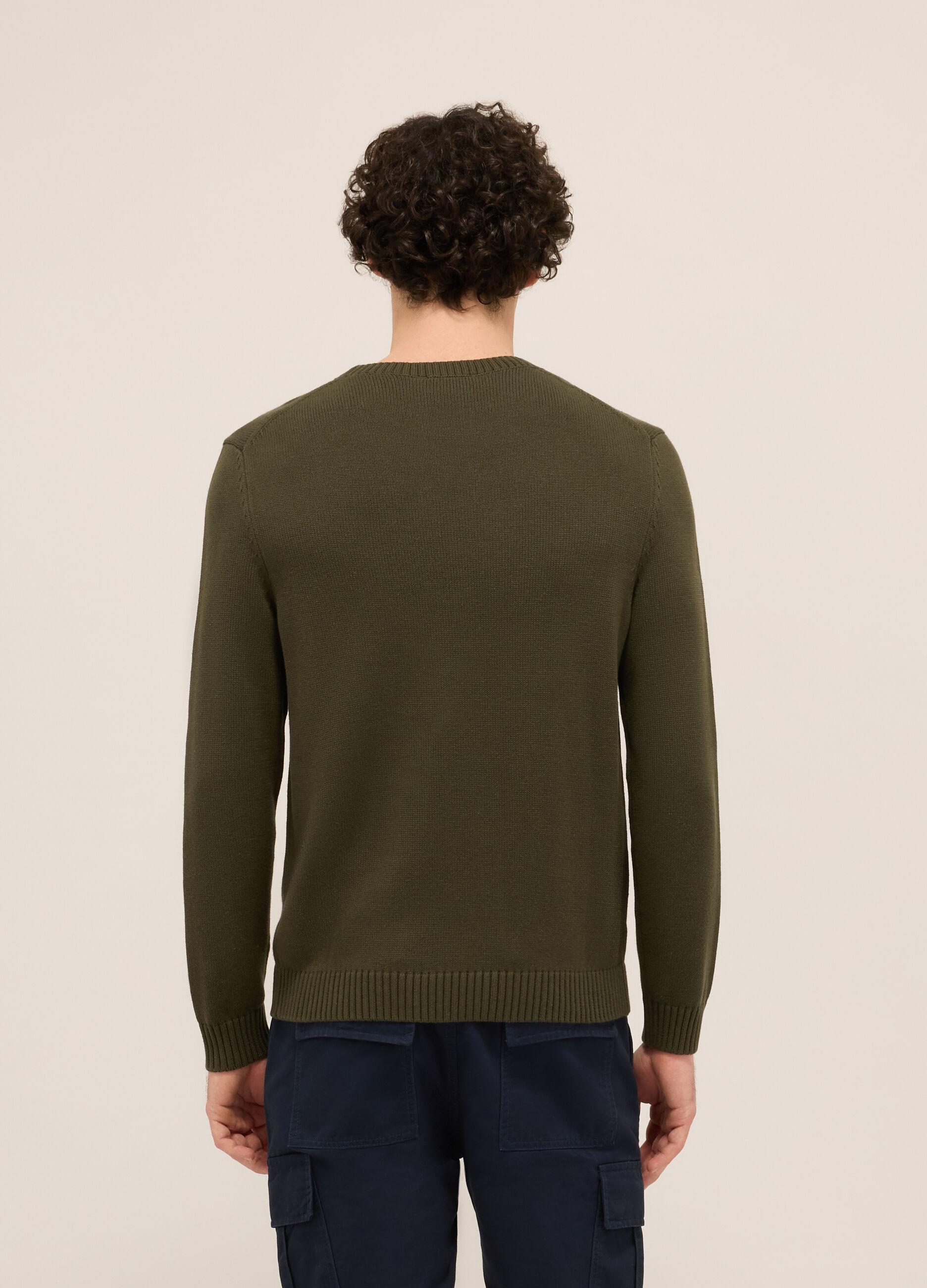 Maglione girocollo in misto cotone uomo_1