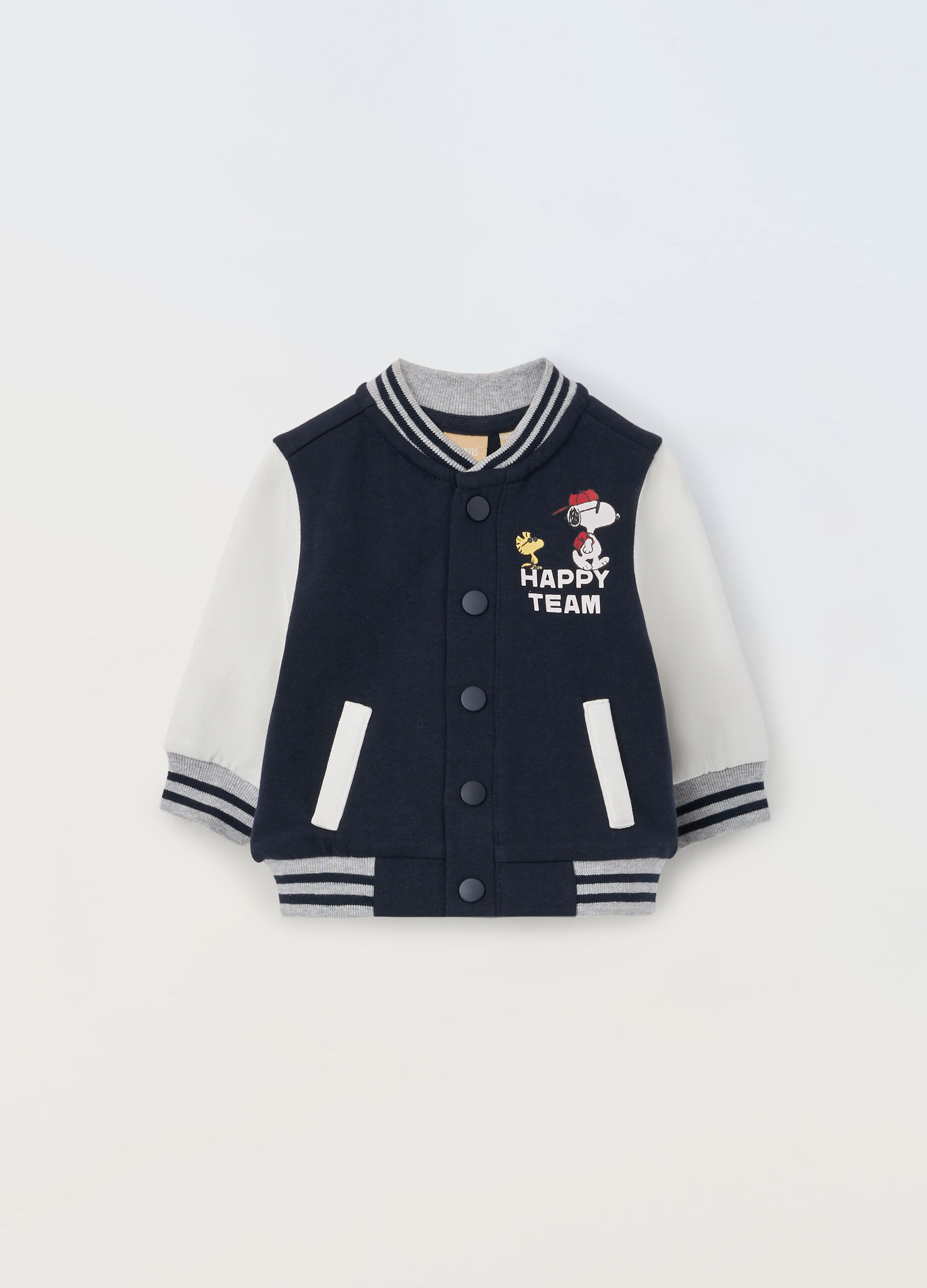 Cardigan varsity in cotone fleece neonato_0