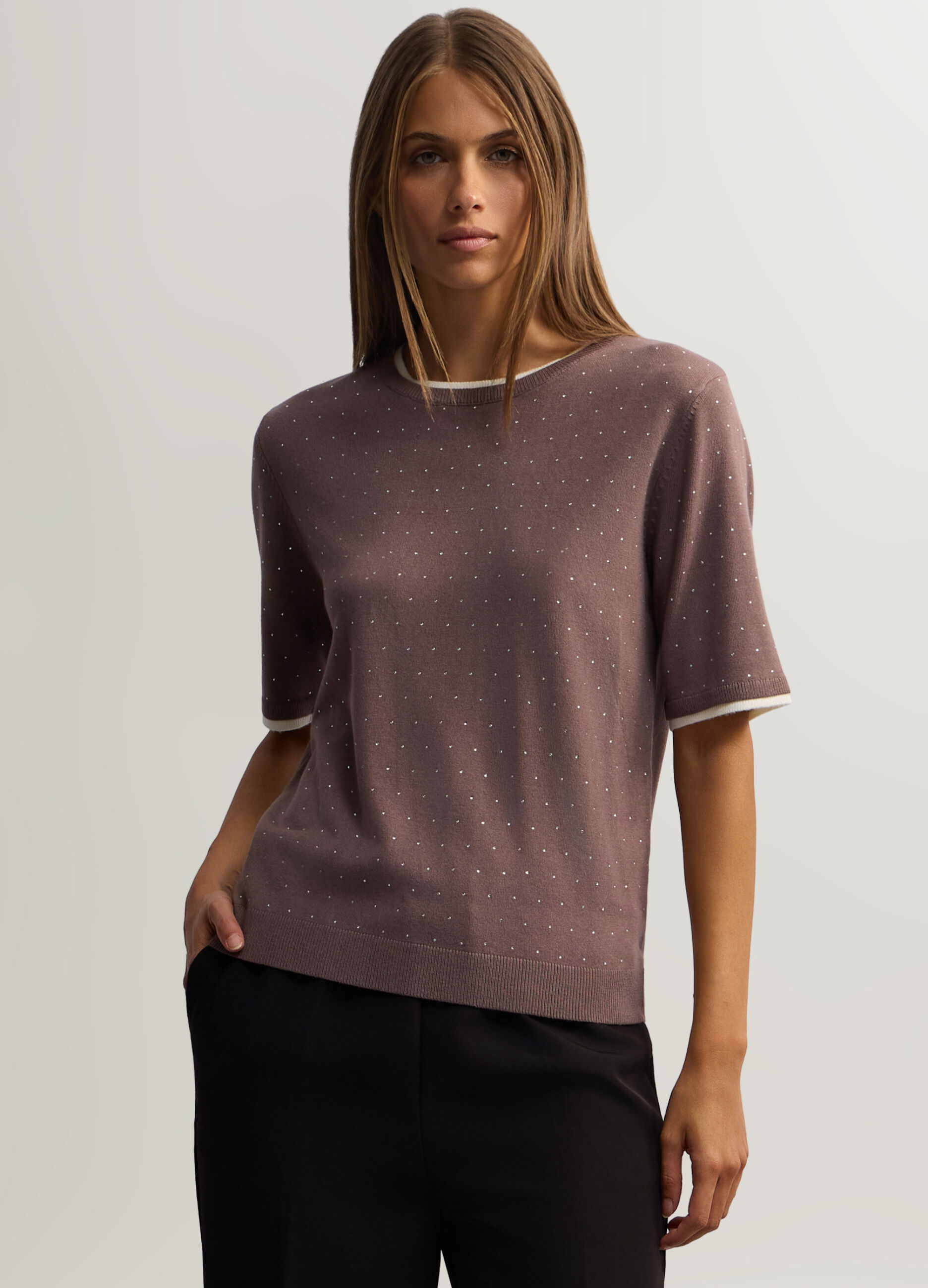 Maglia girocollo rasata donna_0