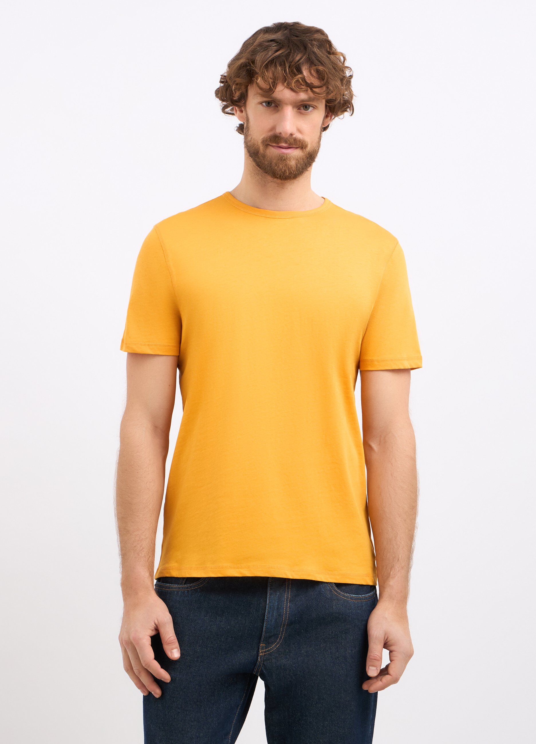 T-shirt a girocollo in puro cotone uomo_0