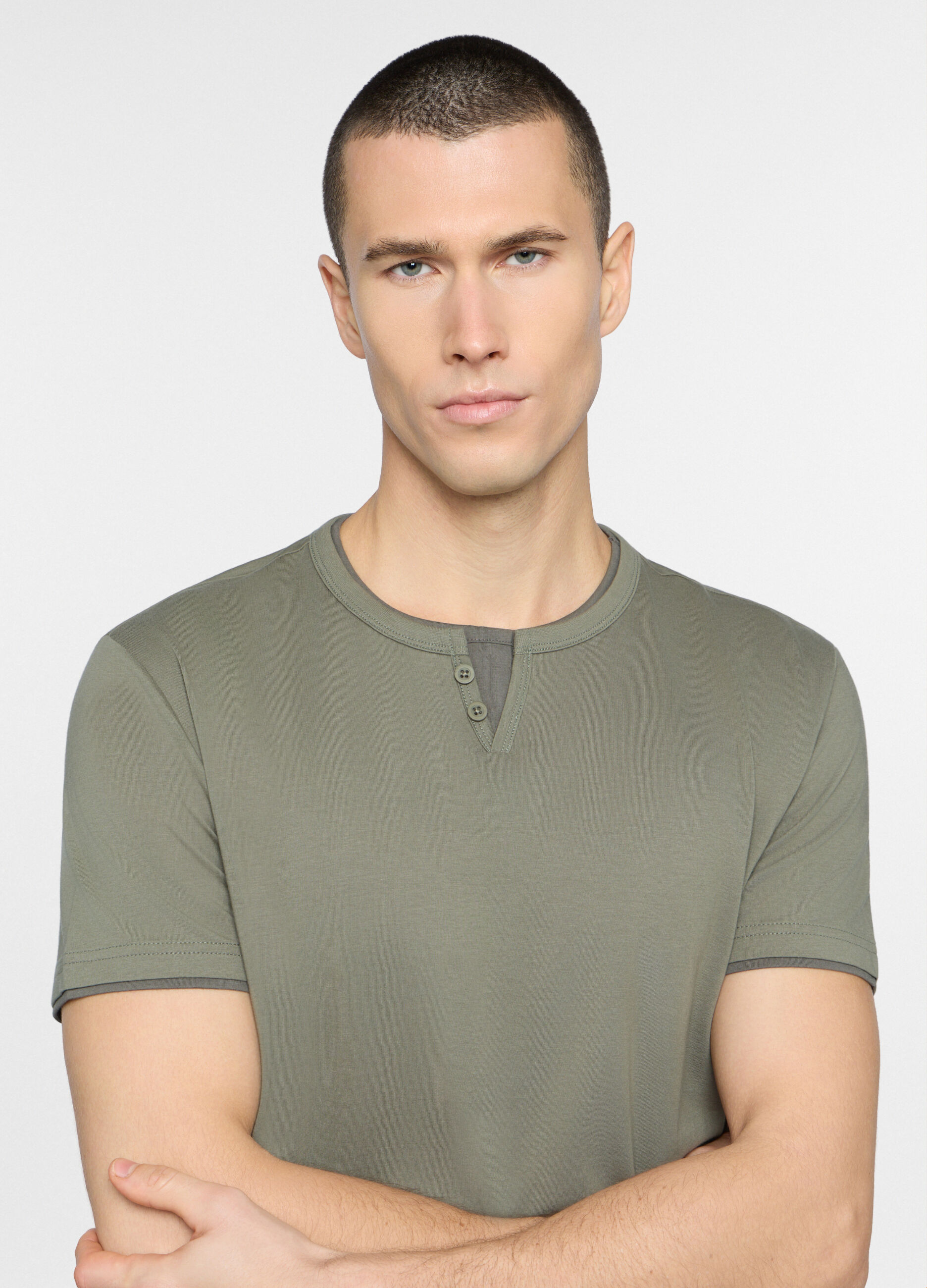 Pigiama corto bicolore in cotone uomo_2