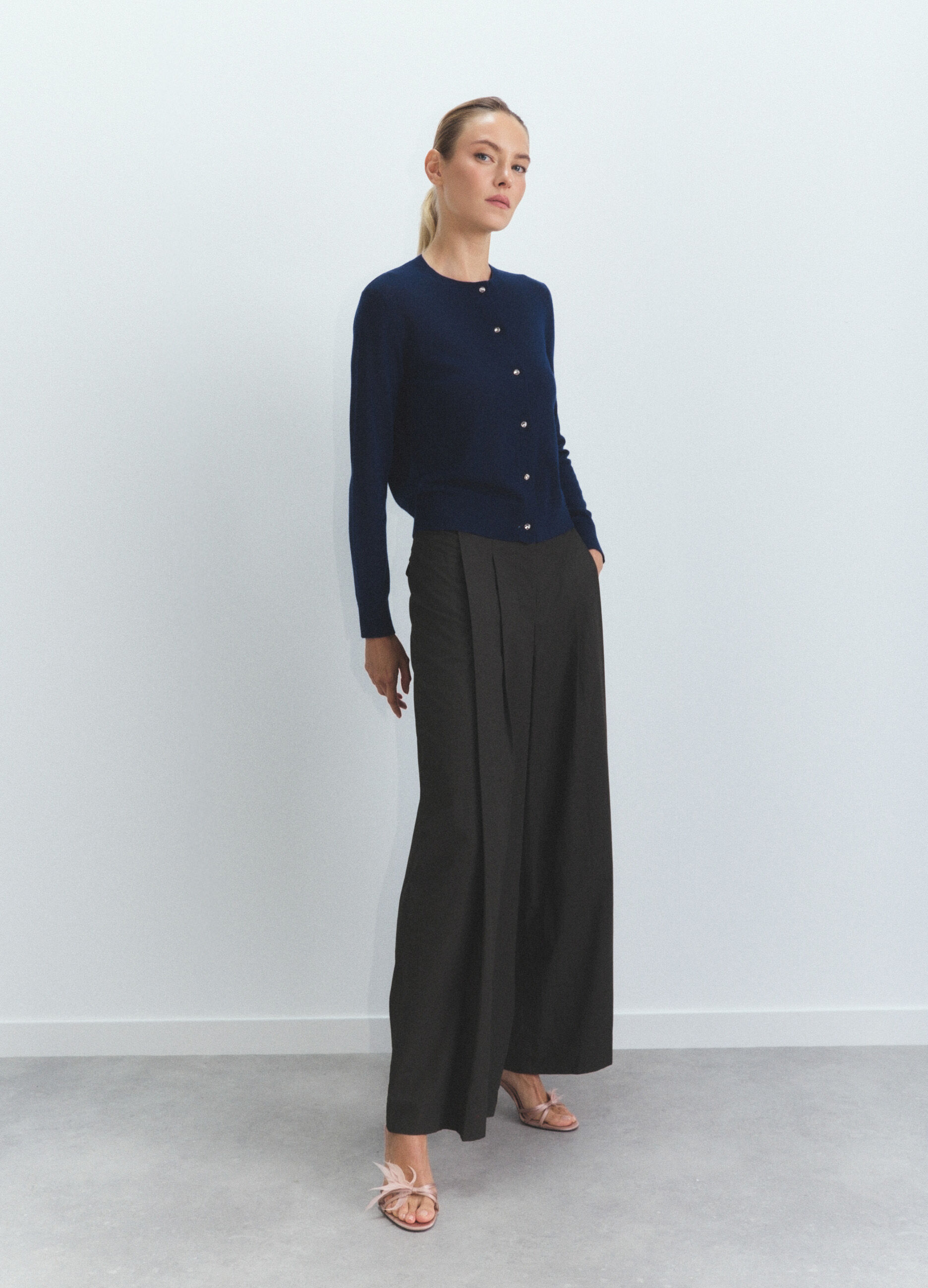 Cardigan girocollo rasato donna_0
