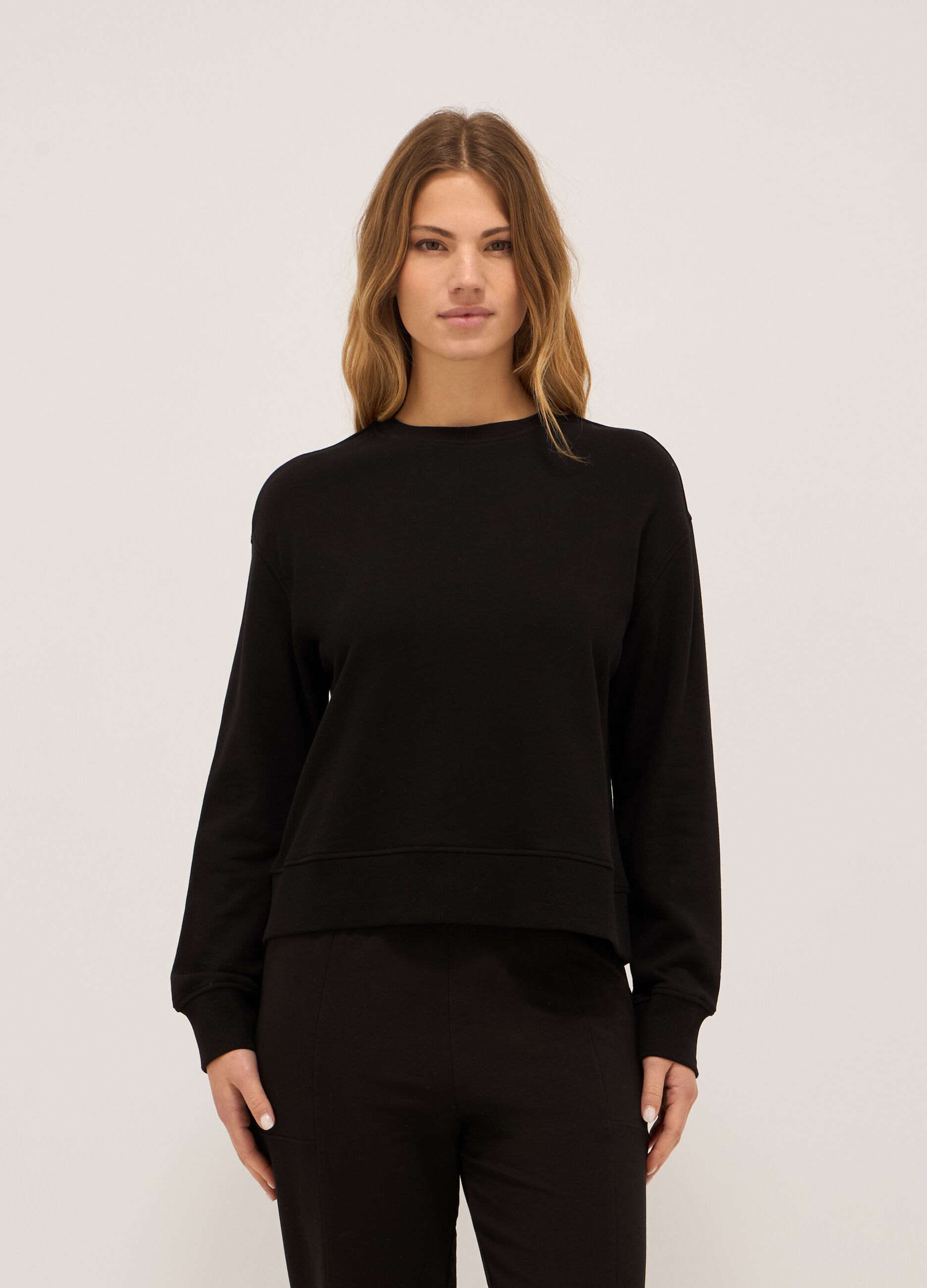 Felpa in french terry di puro cotone donna_0